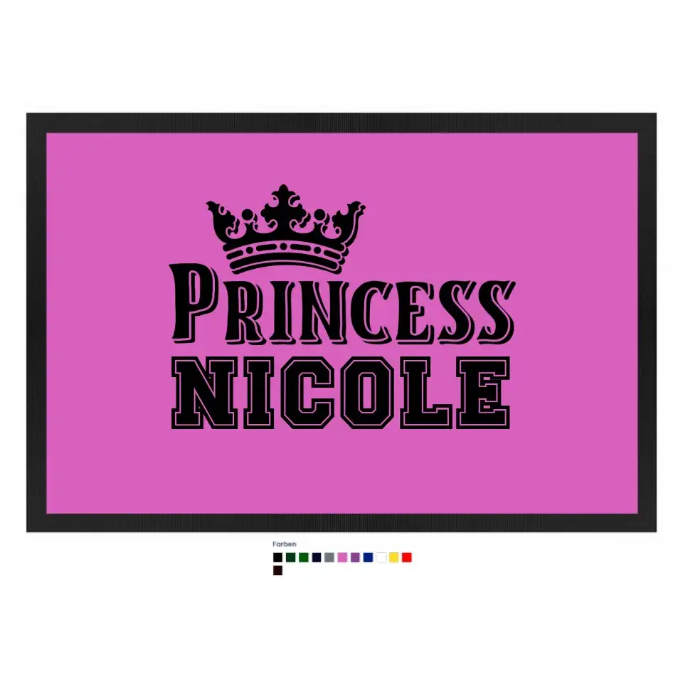 PRINCESS + WUNSCHNAME • Fußmatte • Exklusivdesign • personalisiert