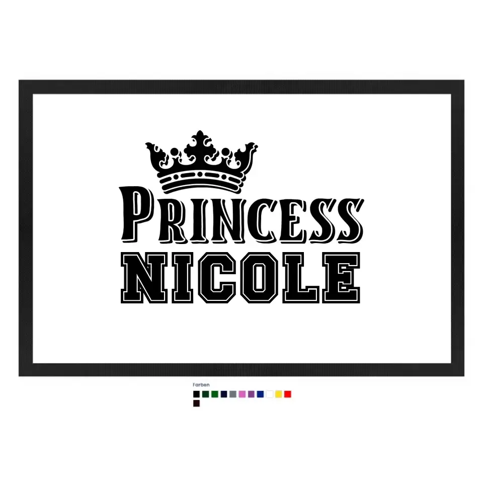 PRINCESS + WUNSCHNAME • Fußmatte • Exklusivdesign • personalisiert
