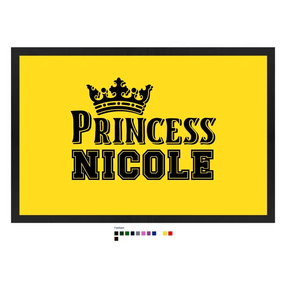 PRINCESS + WUNSCHNAME • Fußmatte • Exklusivdesign • personalisiert