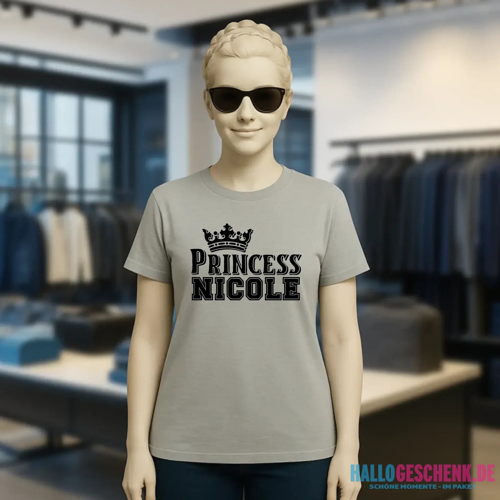 PRINCESS + WUNSCHNAME • Ladies Premium T-Shirt XS-2XL aus Bio-Baumwolle für Damen • Exklusivdesign • personalisiert