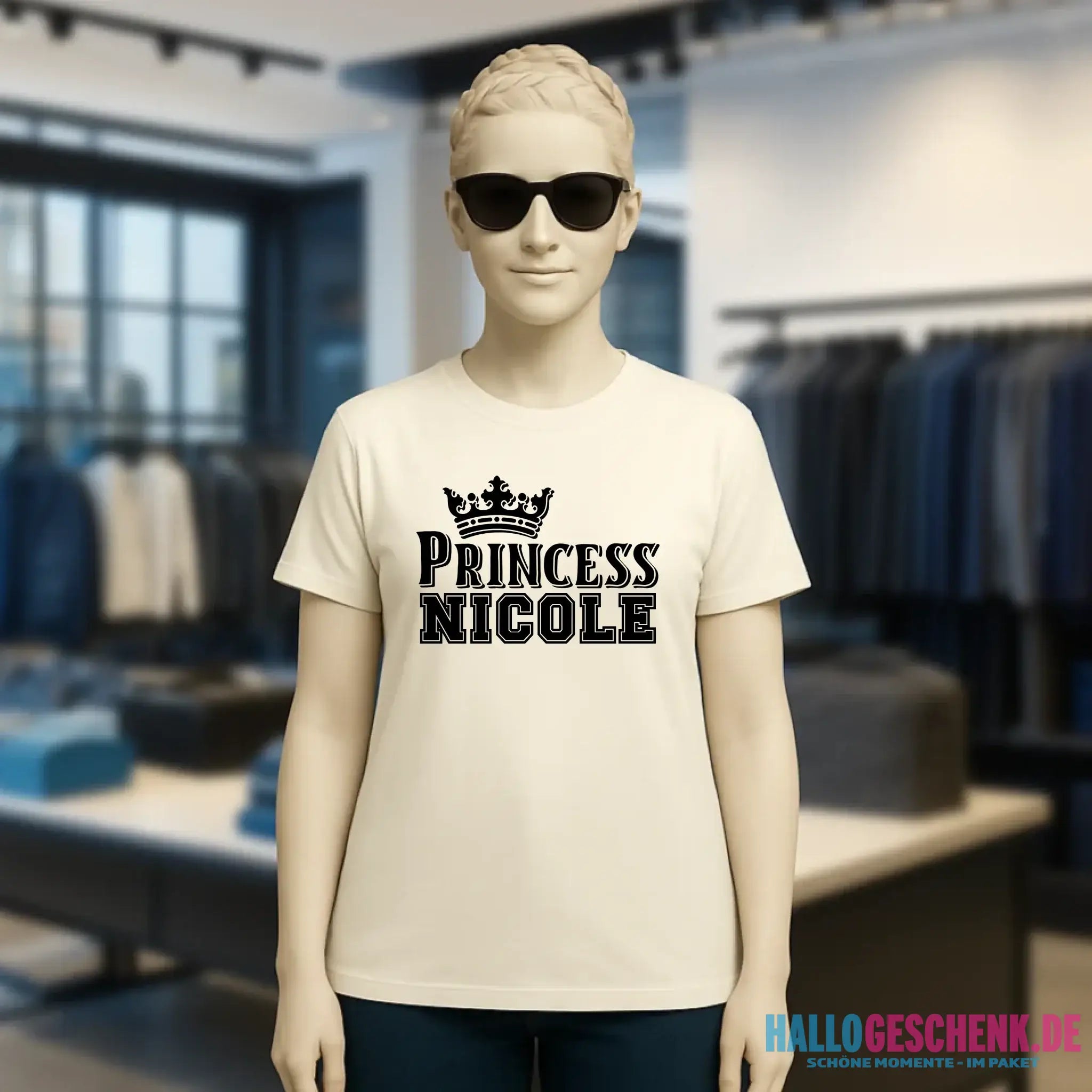 PRINCESS + WUNSCHNAME • Ladies Premium T-Shirt XS-2XL aus Bio-Baumwolle für Damen • Exklusivdesign • personalisiert