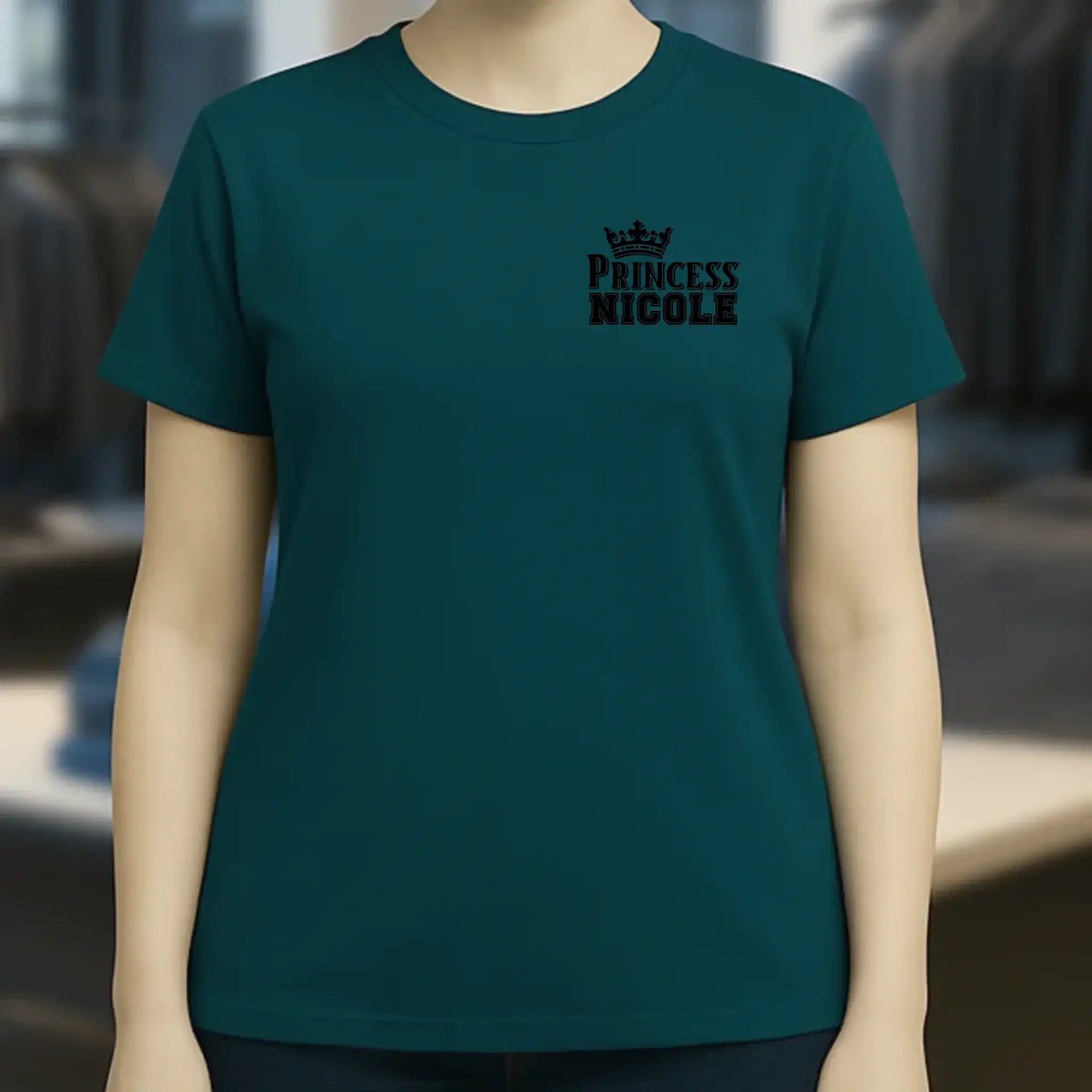 PRINCESS + WUNSCHNAME • Ladies Premium T-Shirt XS-2XL aus Bio-Baumwolle für Damen • Exklusivdesign • personalisiert • Brustdruck