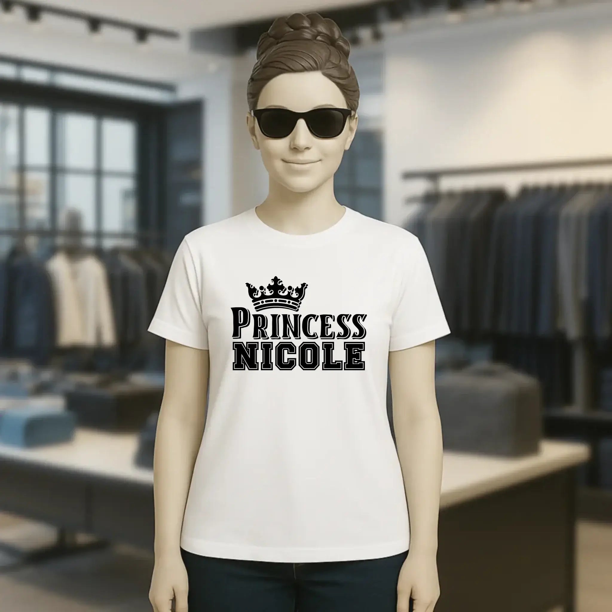 PRINCESS + WUNSCHNAME • Ladies Premium T-Shirt XS-2XL aus Bio-Baumwolle für Damen • Exklusivdesign • personalisiert