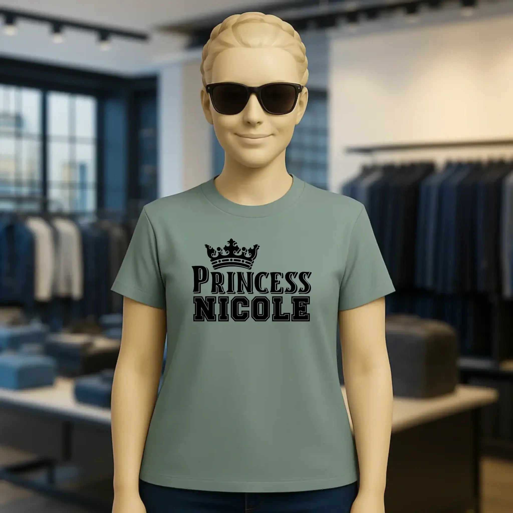 PRINCESS + WUNSCHNAME • Ladies Premium T-Shirt XS-2XL aus Bio-Baumwolle für Damen • Exklusivdesign • personalisiert