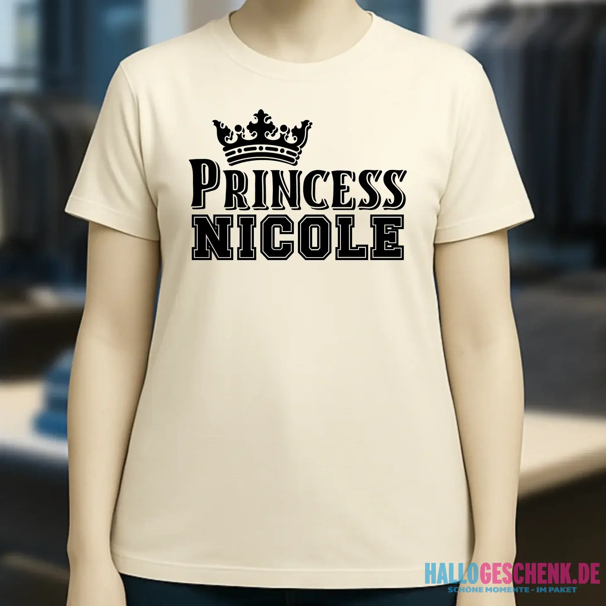 PRINCESS + WUNSCHNAME • Ladies Premium T-Shirt XS-2XL aus Bio-Baumwolle für Damen • Exklusivdesign • personalisiert