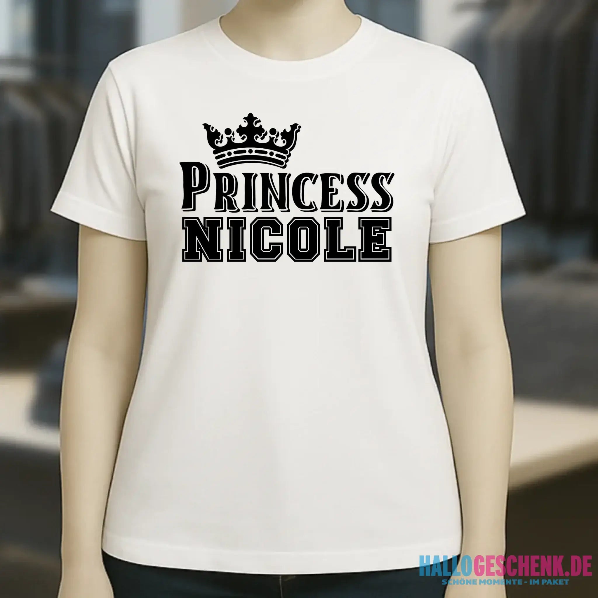 PRINCESS + WUNSCHNAME • Ladies Premium T-Shirt XS-2XL aus Bio-Baumwolle für Damen • Exklusivdesign • personalisiert