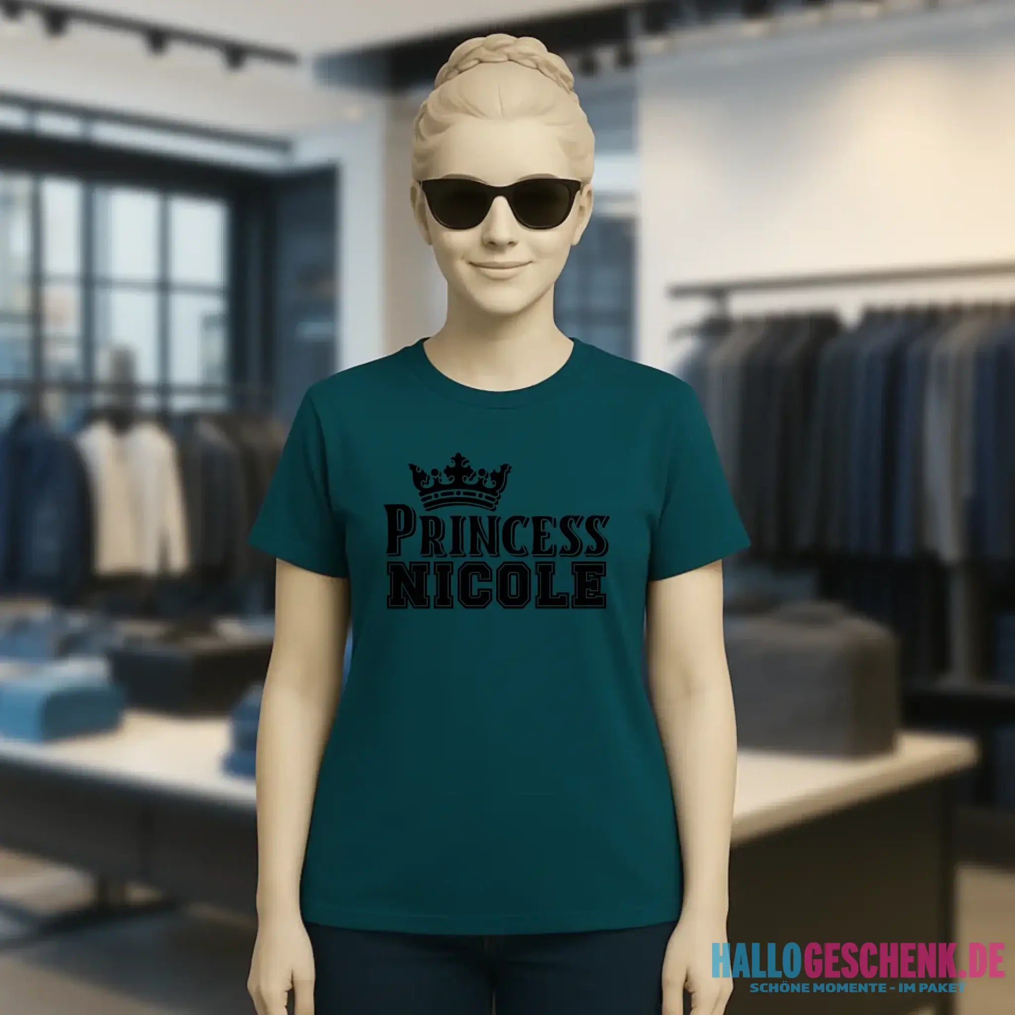 PRINCESS + WUNSCHNAME • Ladies Premium T-Shirt XS-2XL aus Bio-Baumwolle für Damen • Exklusivdesign • personalisiert