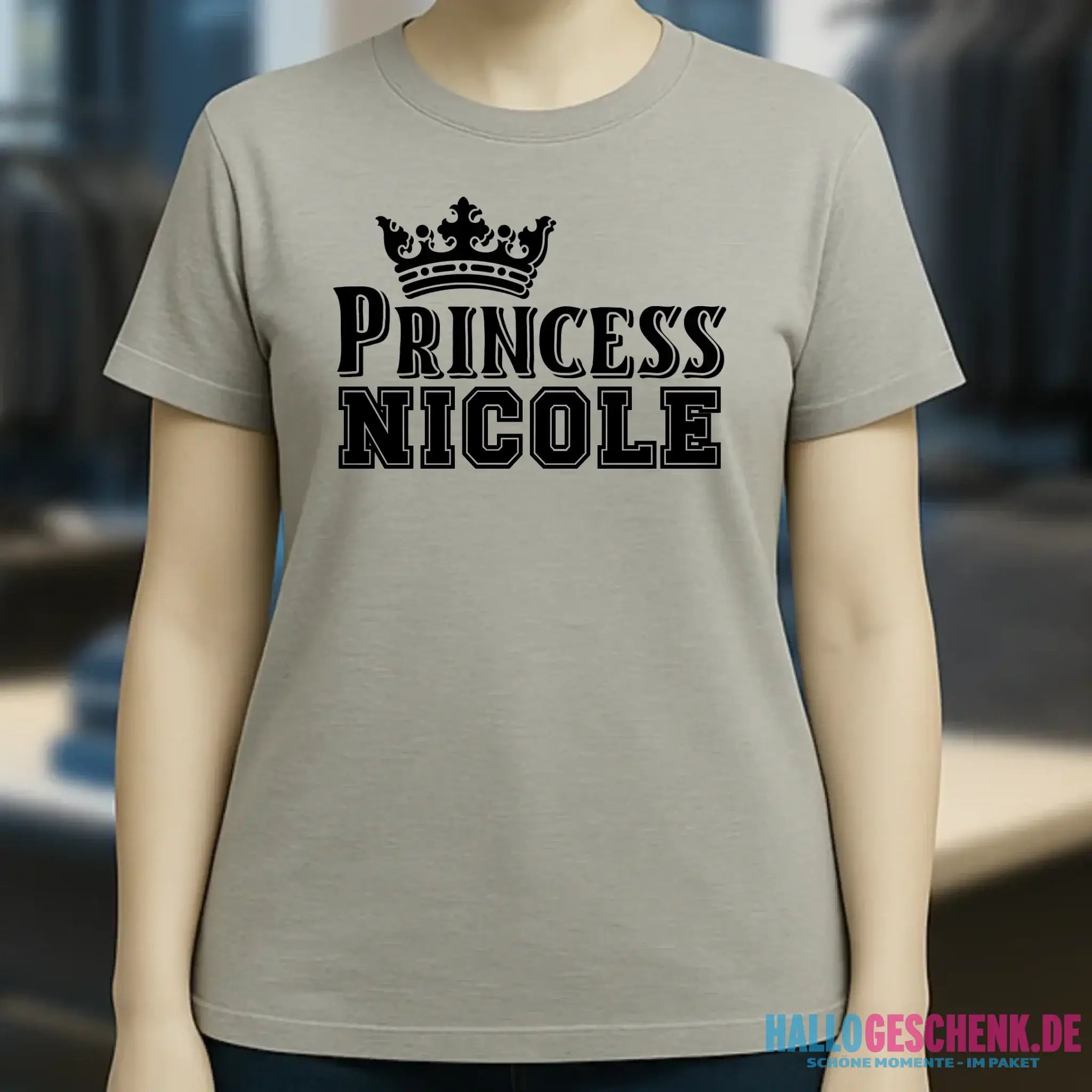 PRINCESS + WUNSCHNAME • Ladies Premium T-Shirt XS-2XL aus Bio-Baumwolle für Damen • Exklusivdesign • personalisiert