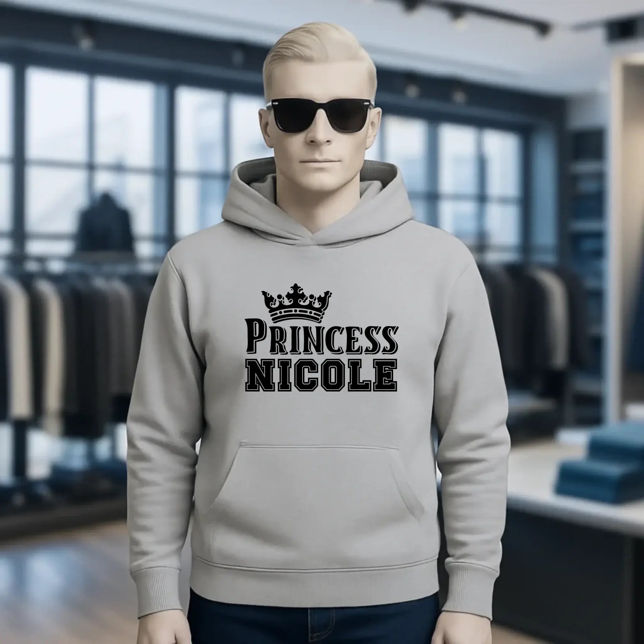 PRINCESS + WUNSCHNAME • Unisex Premium Hoodie XS-5XL aus Bio-Baumwolle für Damen & Herren • Exklusivdesign • personalisiert