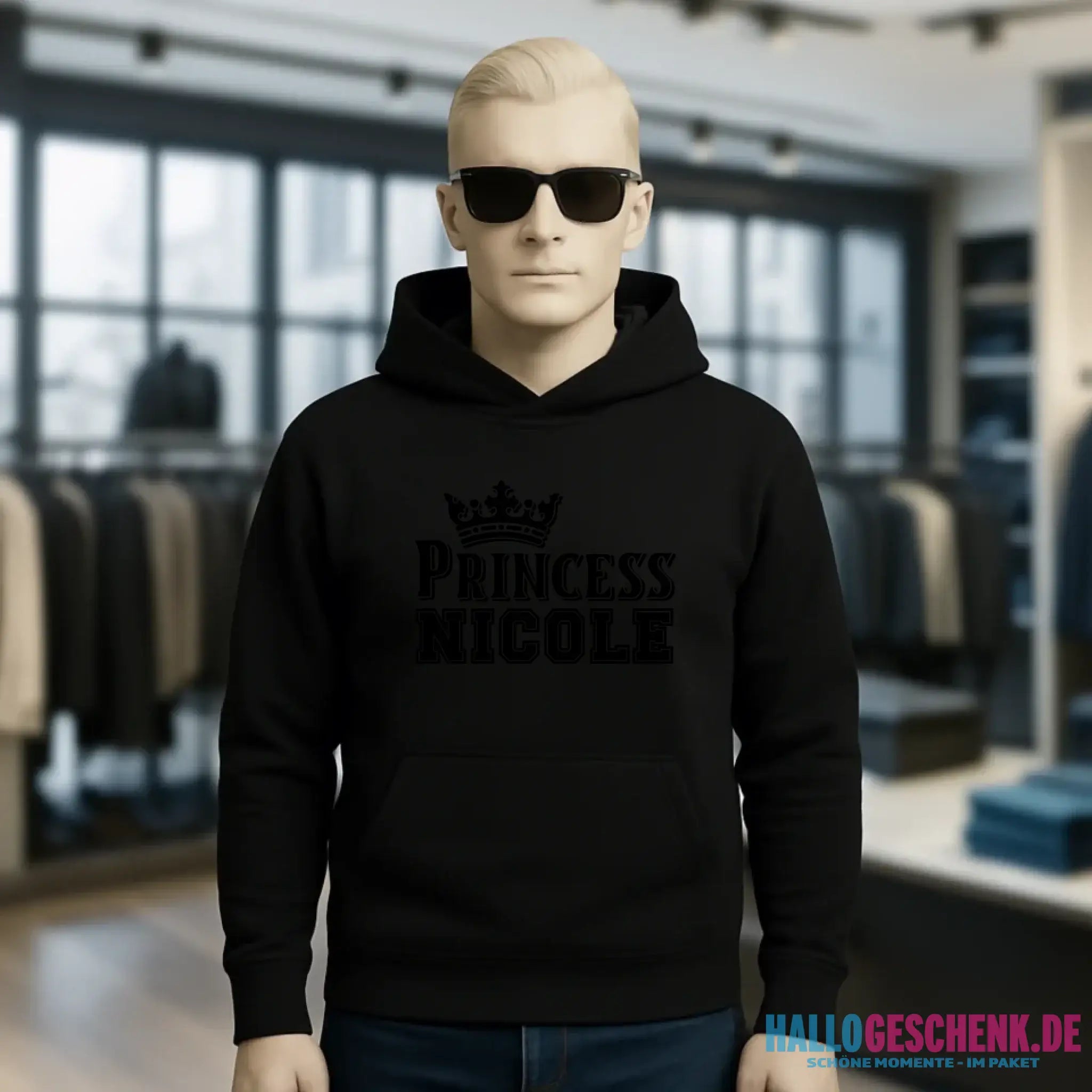 PRINCESS + WUNSCHNAME • Unisex Premium Hoodie XS-5XL aus Bio-Baumwolle für Damen & Herren • Exklusivdesign • personalisiert