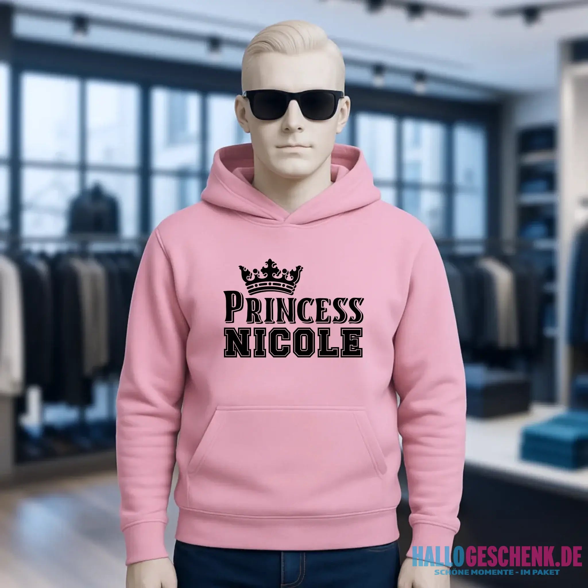 PRINCESS + WUNSCHNAME • Unisex Premium Hoodie XS-5XL aus Bio-Baumwolle für Damen & Herren • Exklusivdesign • personalisiert