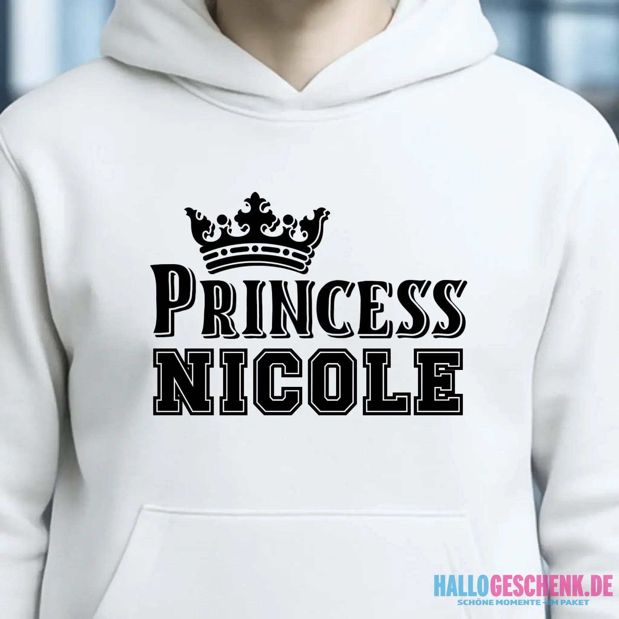 PRINCESS + WUNSCHNAME • Unisex Premium Hoodie XS-5XL aus Bio-Baumwolle für Damen & Herren • Exklusivdesign • personalisiert
