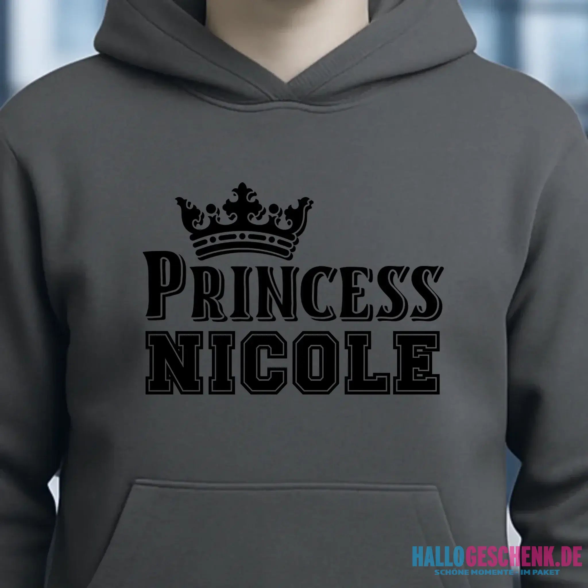 PRINCESS + WUNSCHNAME • Unisex Premium Hoodie XS-5XL aus Bio-Baumwolle für Damen & Herren • Exklusivdesign • personalisiert