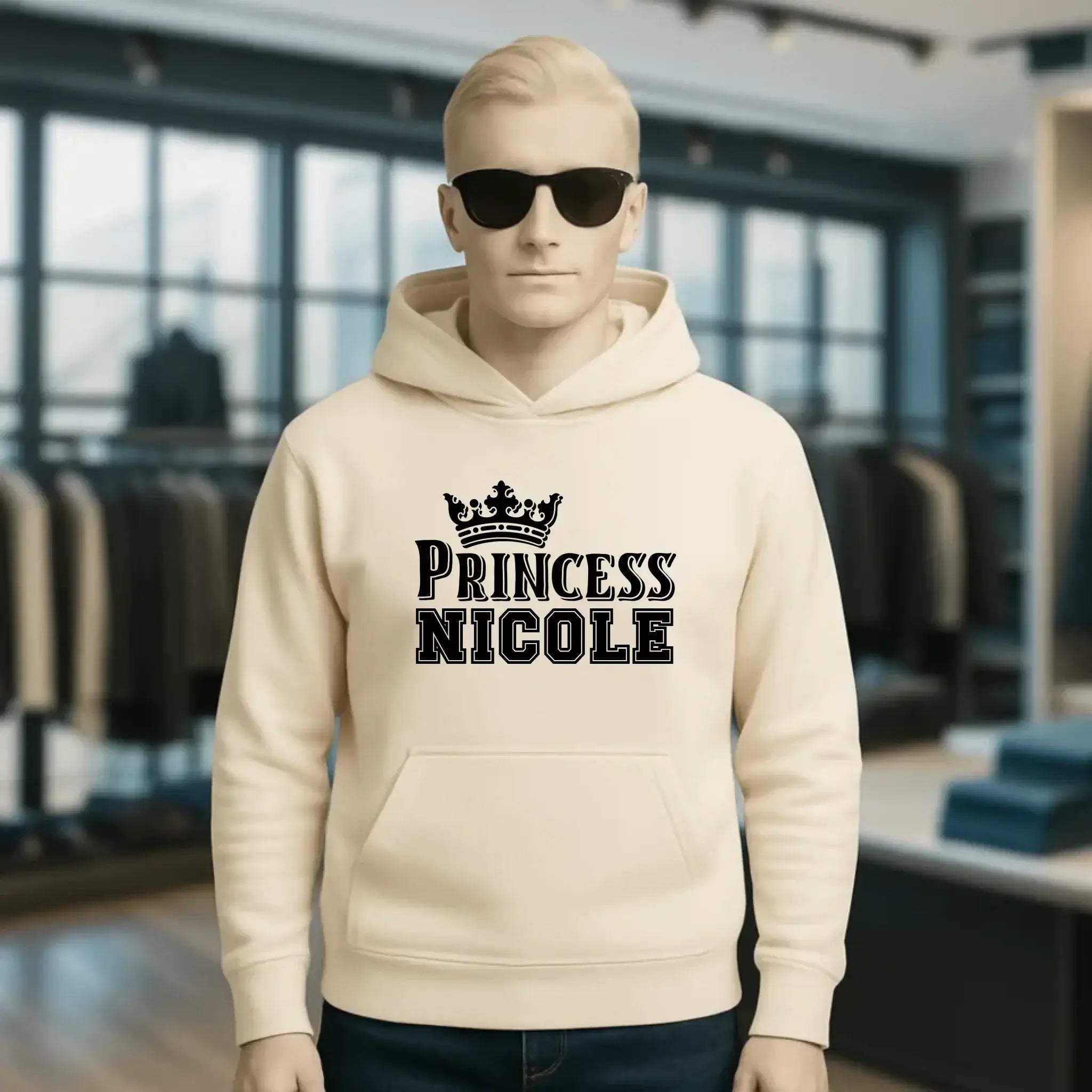 PRINCESS + WUNSCHNAME • Unisex Premium Hoodie XS-5XL aus Bio-Baumwolle für Damen & Herren • Exklusivdesign • personalisiert