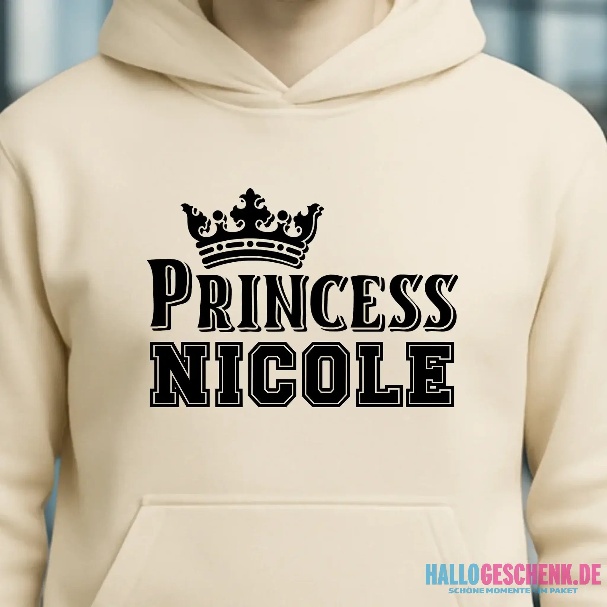 PRINCESS + WUNSCHNAME • Unisex Premium Hoodie XS-5XL aus Bio-Baumwolle für Damen & Herren • Exklusivdesign • personalisiert