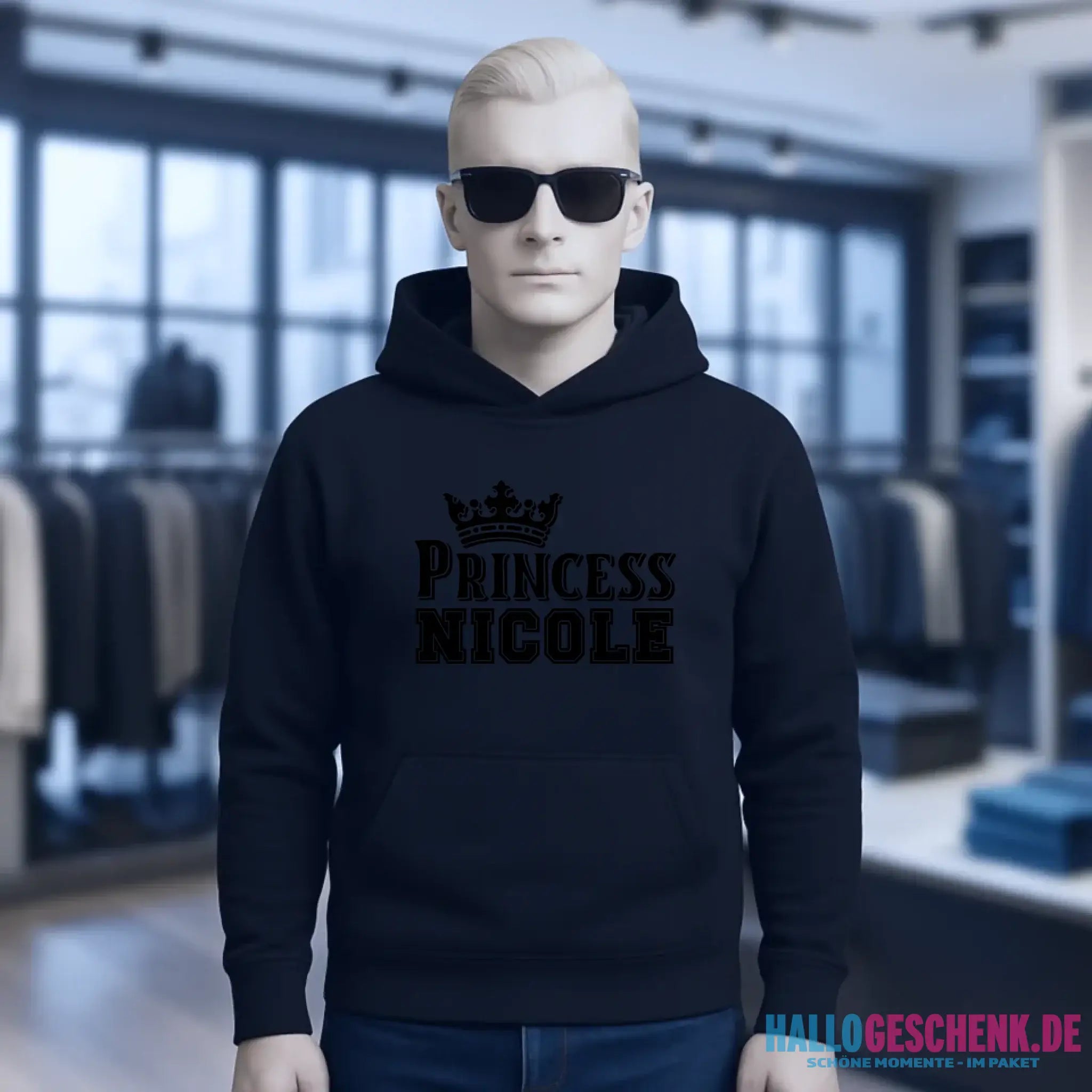 PRINCESS + WUNSCHNAME • Unisex Premium Hoodie XS-5XL aus Bio-Baumwolle für Damen & Herren • Exklusivdesign • personalisiert