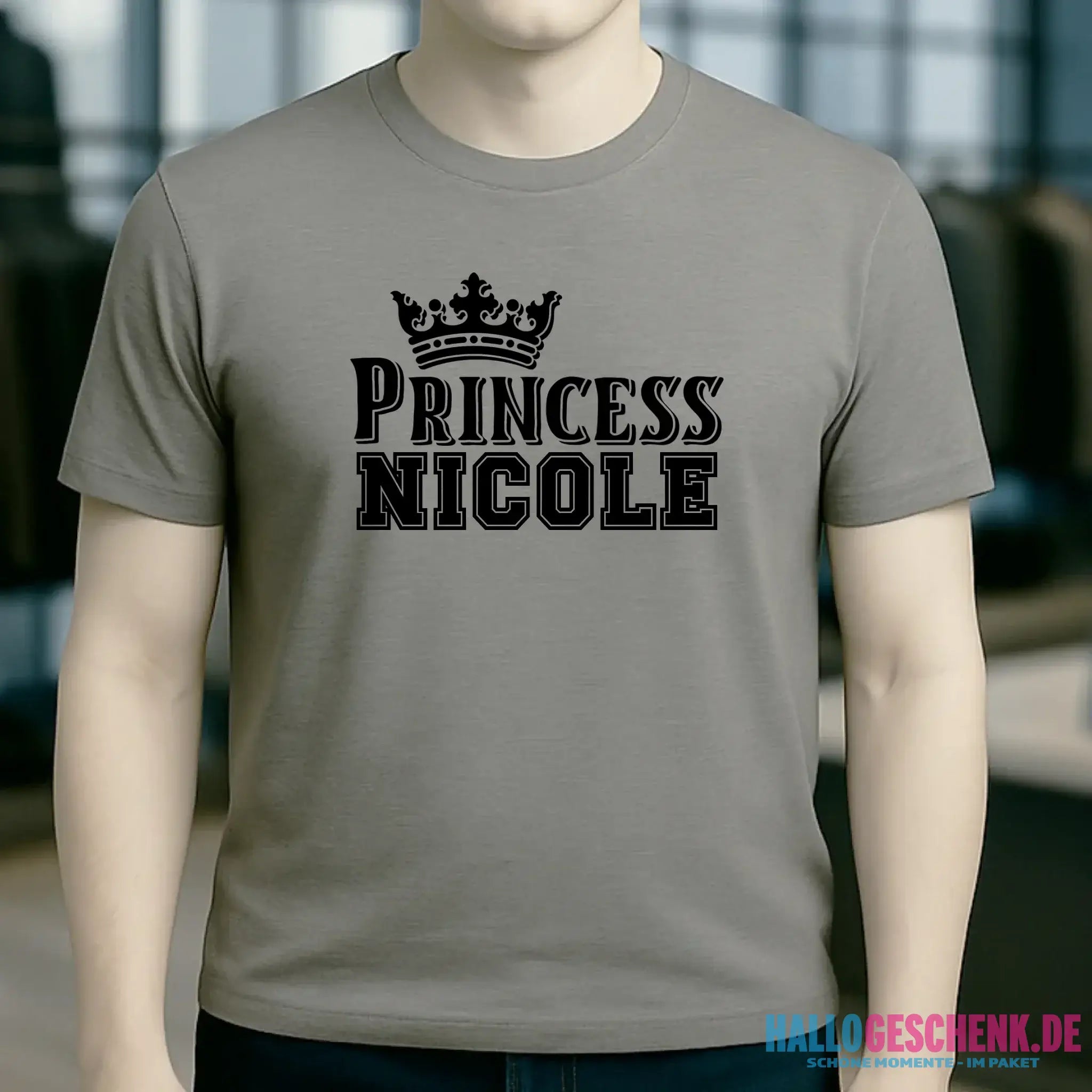 PRINCESS + WUNSCHNAME • Unisex Premium T-Shirt XS-5XL aus Bio-Baumwolle für Damen & Herren • Exklusivdesign • personalisiert