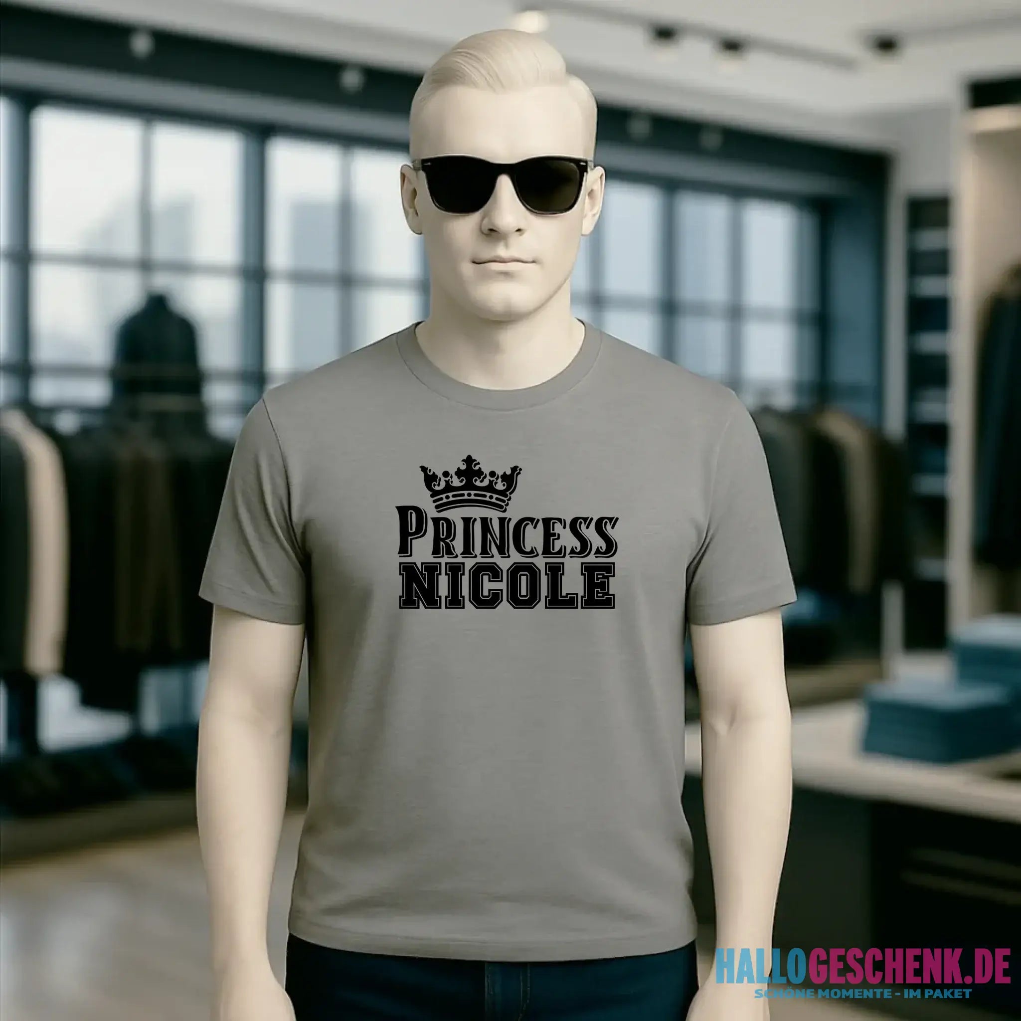 PRINCESS + WUNSCHNAME • Unisex Premium T-Shirt XS-5XL aus Bio-Baumwolle für Damen & Herren • Exklusivdesign • personalisiert