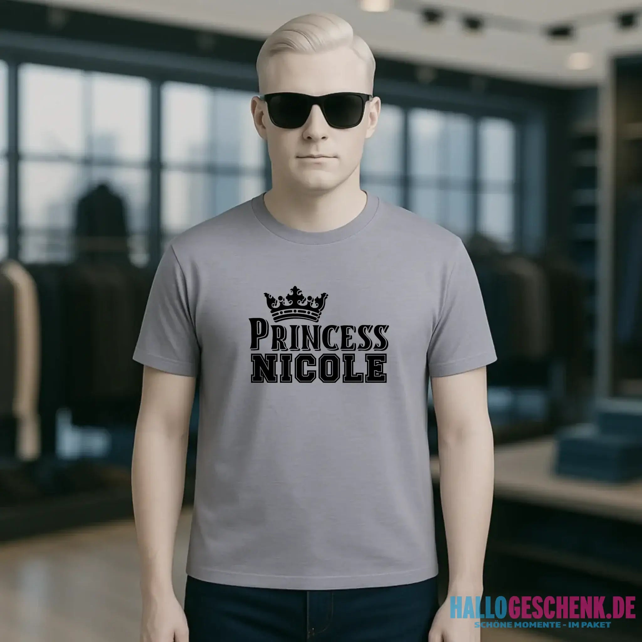 PRINCESS + WUNSCHNAME • Unisex Premium T-Shirt XS-5XL aus Bio-Baumwolle für Damen & Herren • Exklusivdesign • personalisiert
