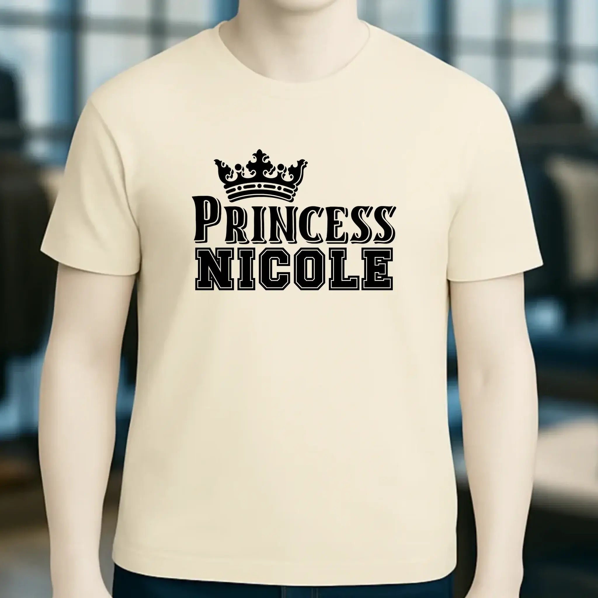 PRINCESS + WUNSCHNAME • Unisex Premium T-Shirt XS-5XL aus Bio-Baumwolle für Damen & Herren • Exklusivdesign • personalisiert