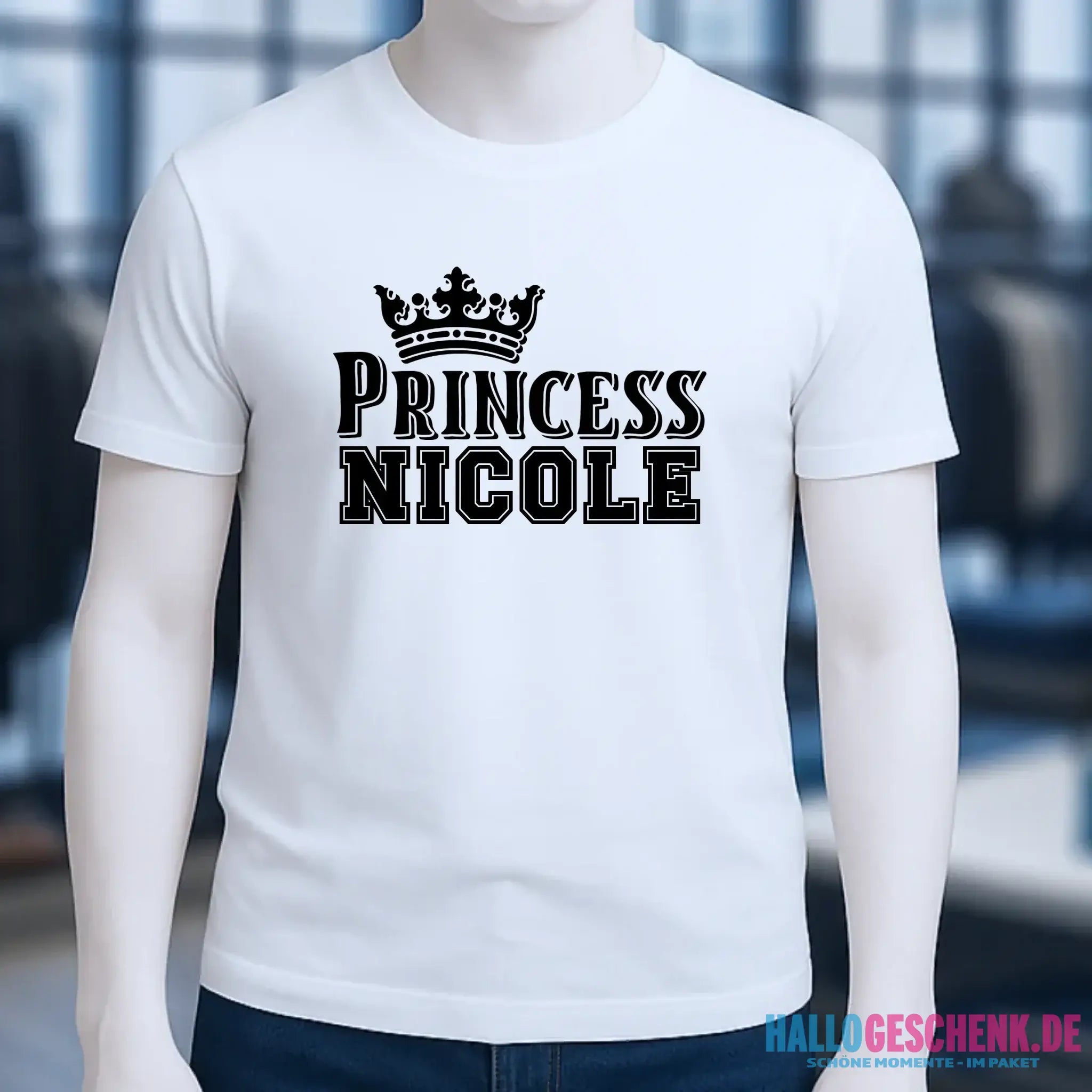 PRINCESS + WUNSCHNAME • Unisex Premium T-Shirt XS-5XL aus Bio-Baumwolle für Damen & Herren • Exklusivdesign • personalisiert