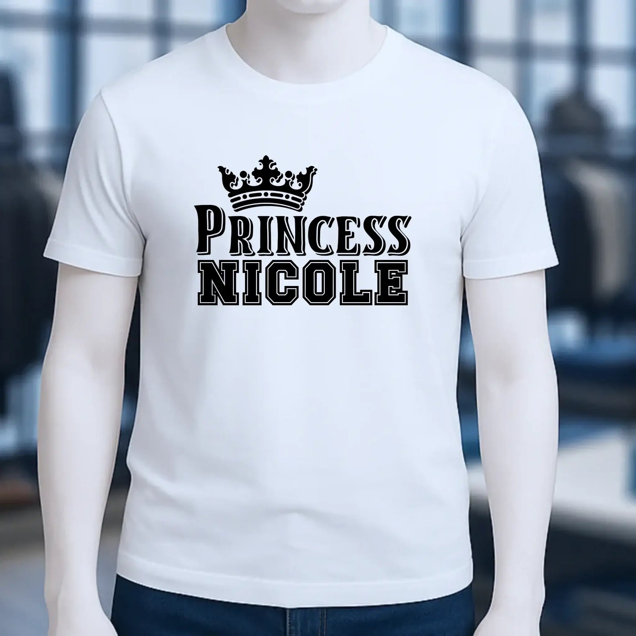 PRINCESS + WUNSCHNAME • Unisex Premium T-Shirt XS-5XL aus Bio-Baumwolle für Damen & Herren • Exklusivdesign • personalisiert