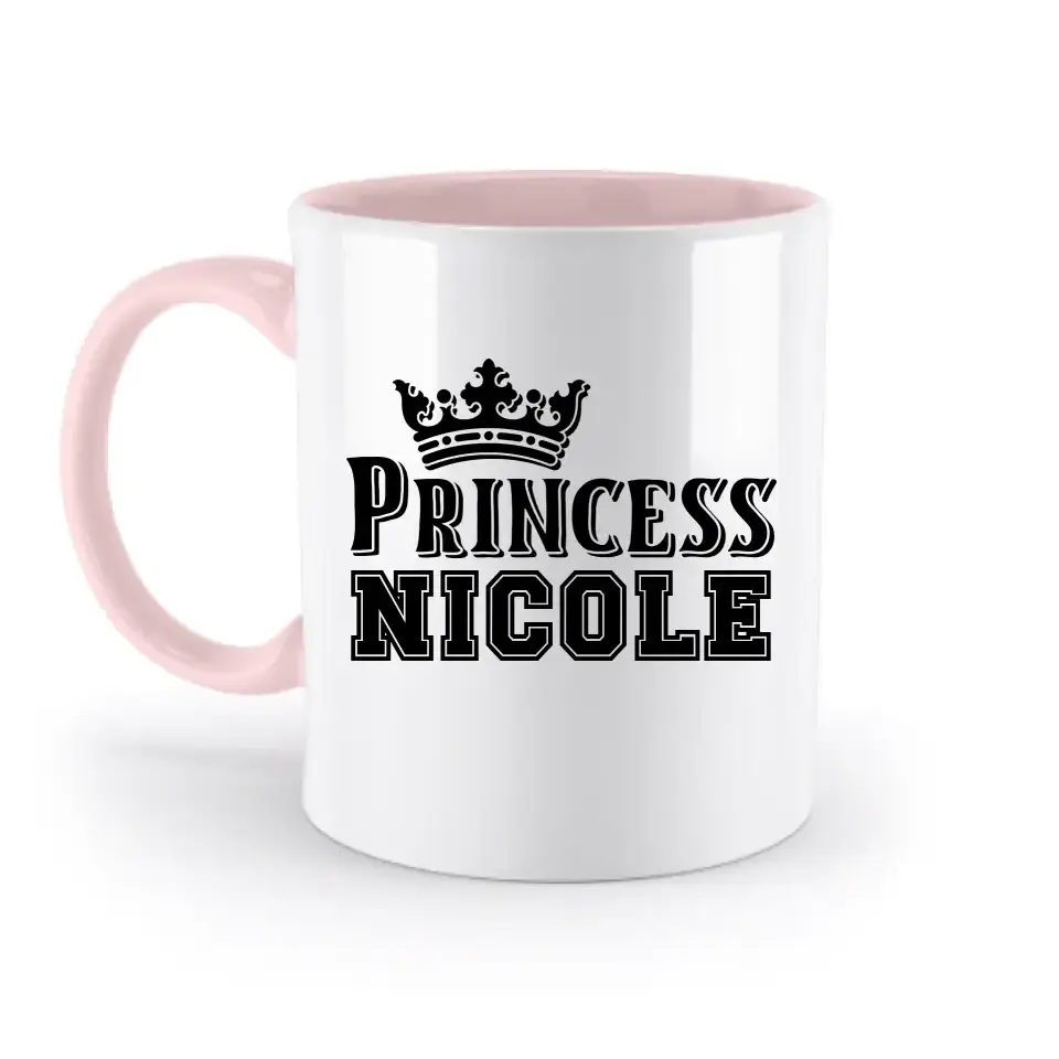 PRINCESS + WUNSCHNAME • zweifarbige Tasse • Exklusivdesign • personalisiert