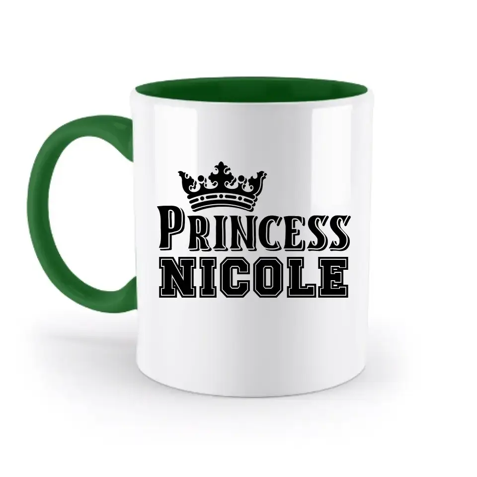 PRINCESS + WUNSCHNAME • zweifarbige Tasse • Exklusivdesign • personalisiert