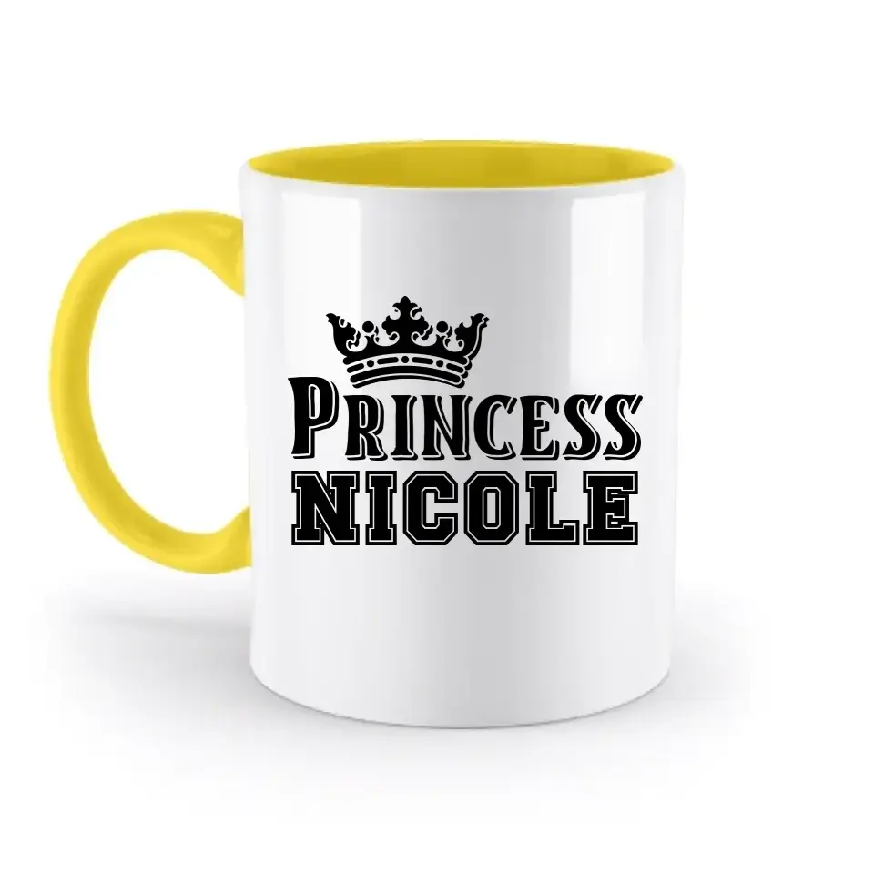 PRINCESS + WUNSCHNAME • zweifarbige Tasse • Exklusivdesign • personalisiert