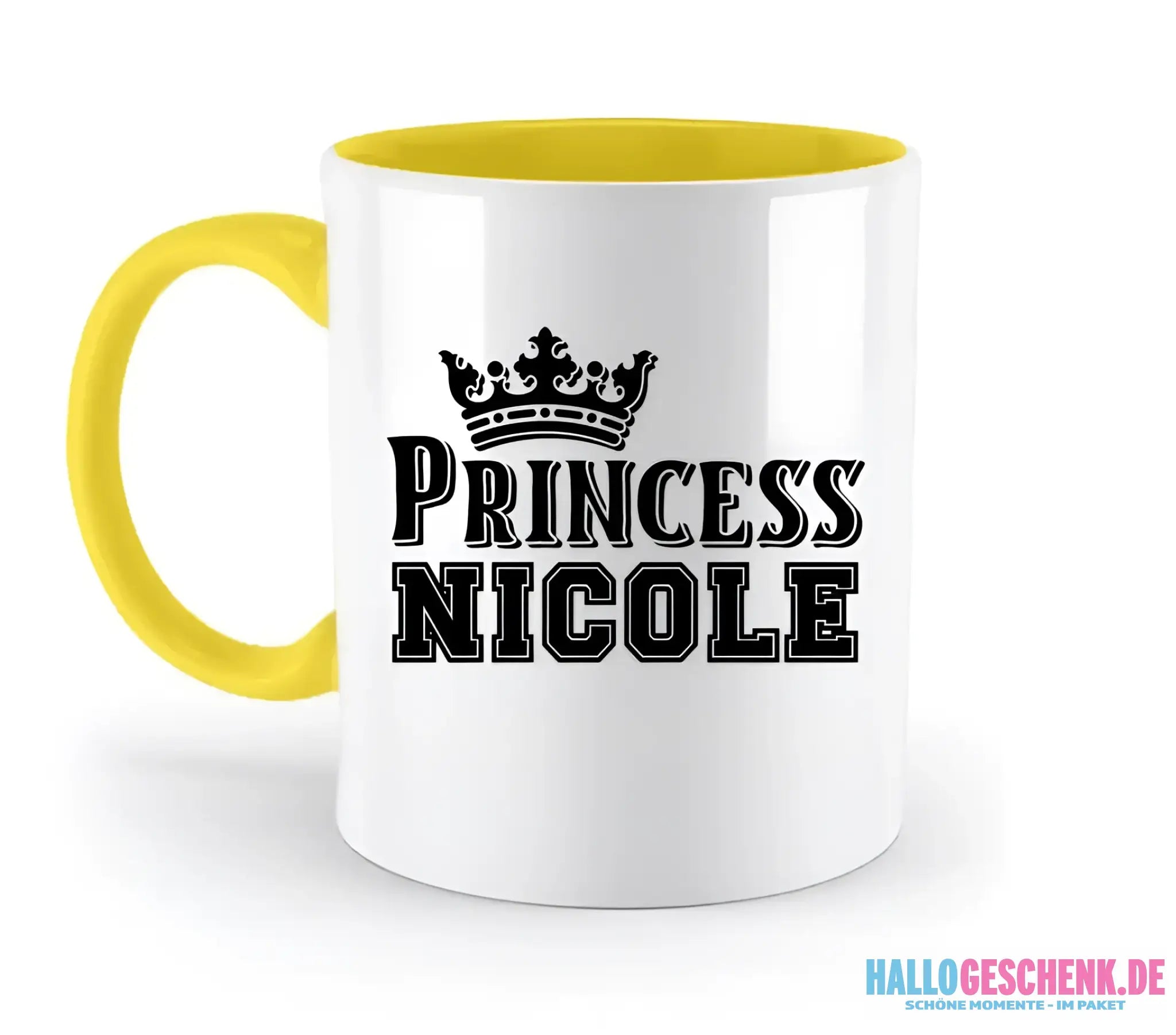 PRINCESS + WUNSCHNAME • zweifarbige Tasse • Exklusivdesign • personalisiert