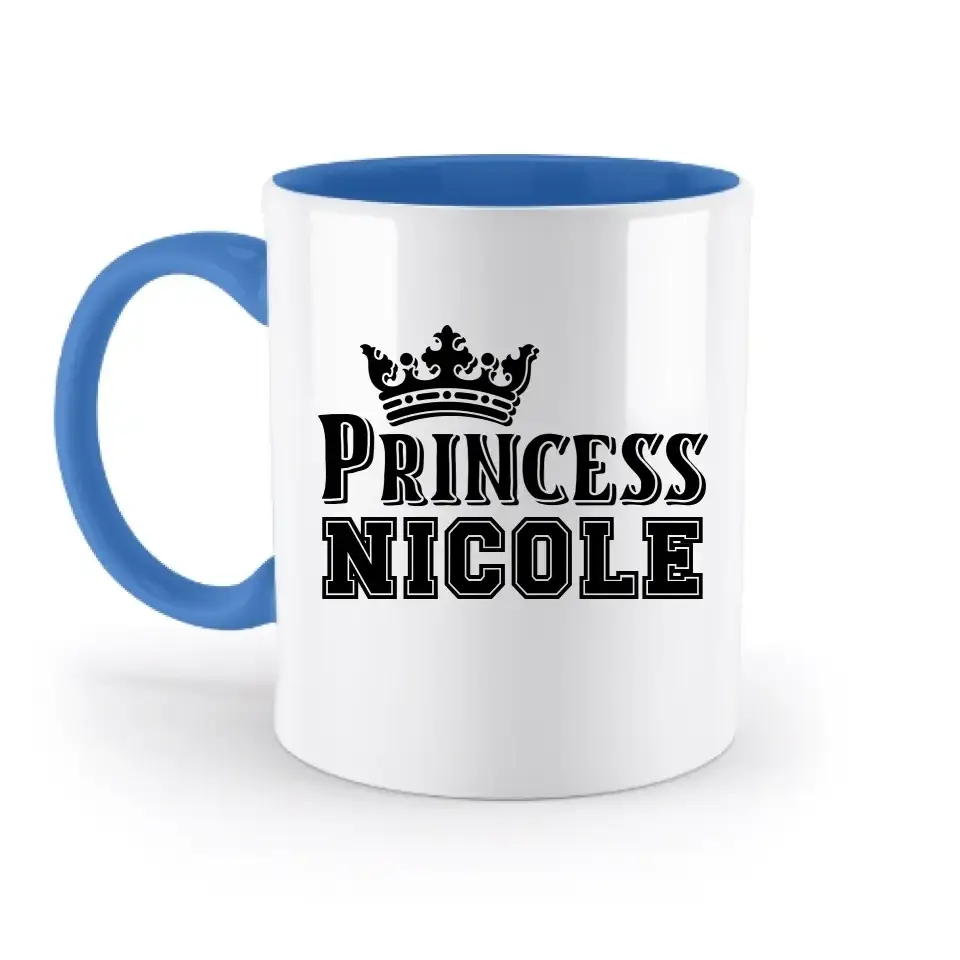 PRINCESS + WUNSCHNAME • zweifarbige Tasse • Exklusivdesign • personalisiert