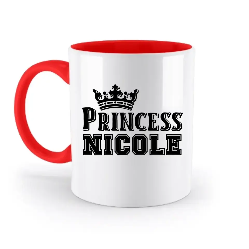 PRINCESS + WUNSCHNAME • zweifarbige Tasse • Exklusivdesign • personalisiert
