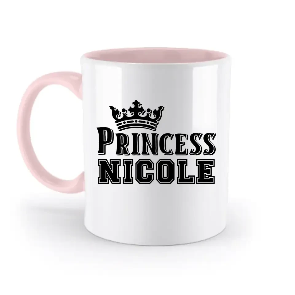 PRINCESS + WUNSCHNAME • zweifarbige Tasse • Exklusivdesign • personalisiert