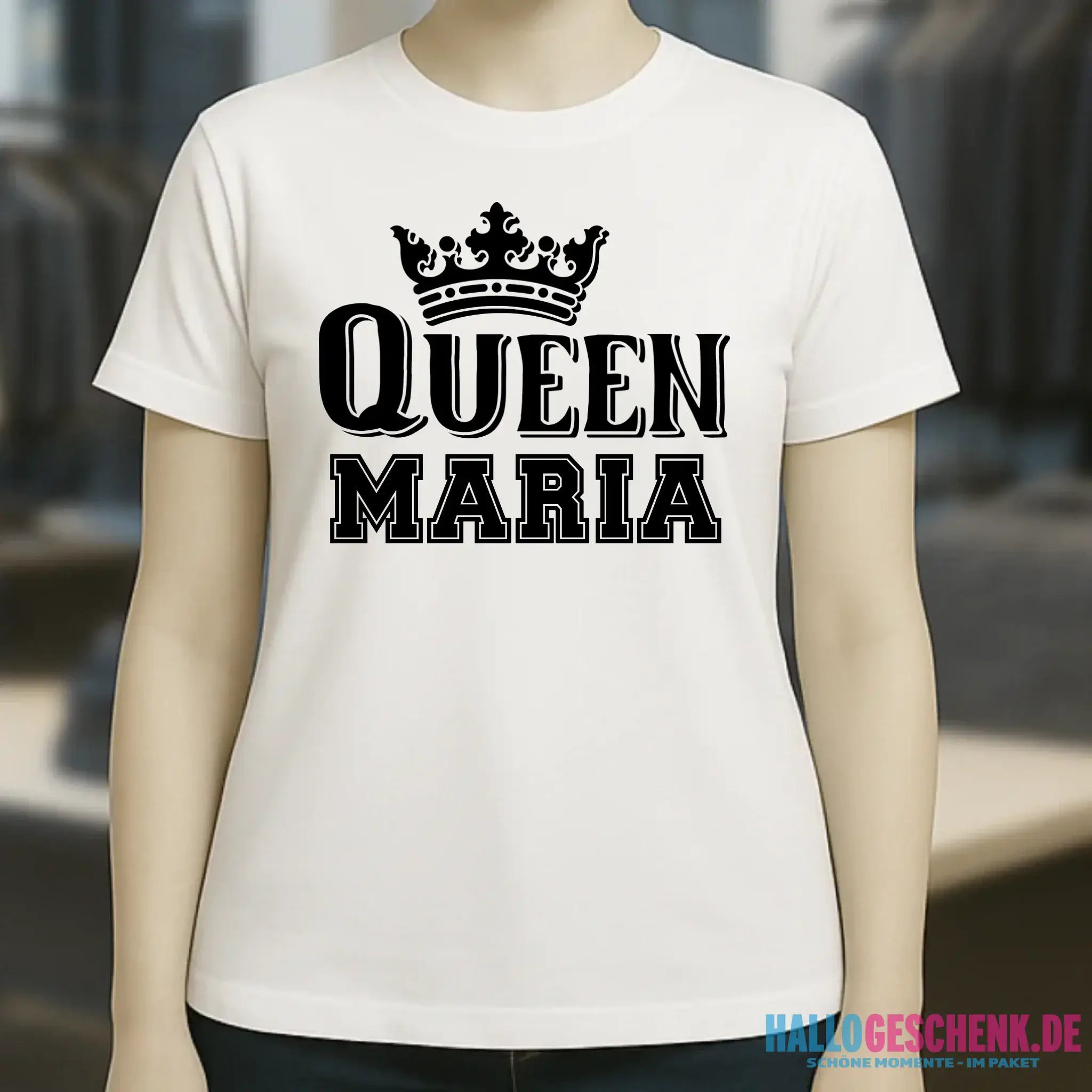 QUEEN + WUNSCHNAME • Ladies Premium T-Shirt XS-2XL aus Bio-Baumwolle für Damen • Exklusivdesign • personalisiert