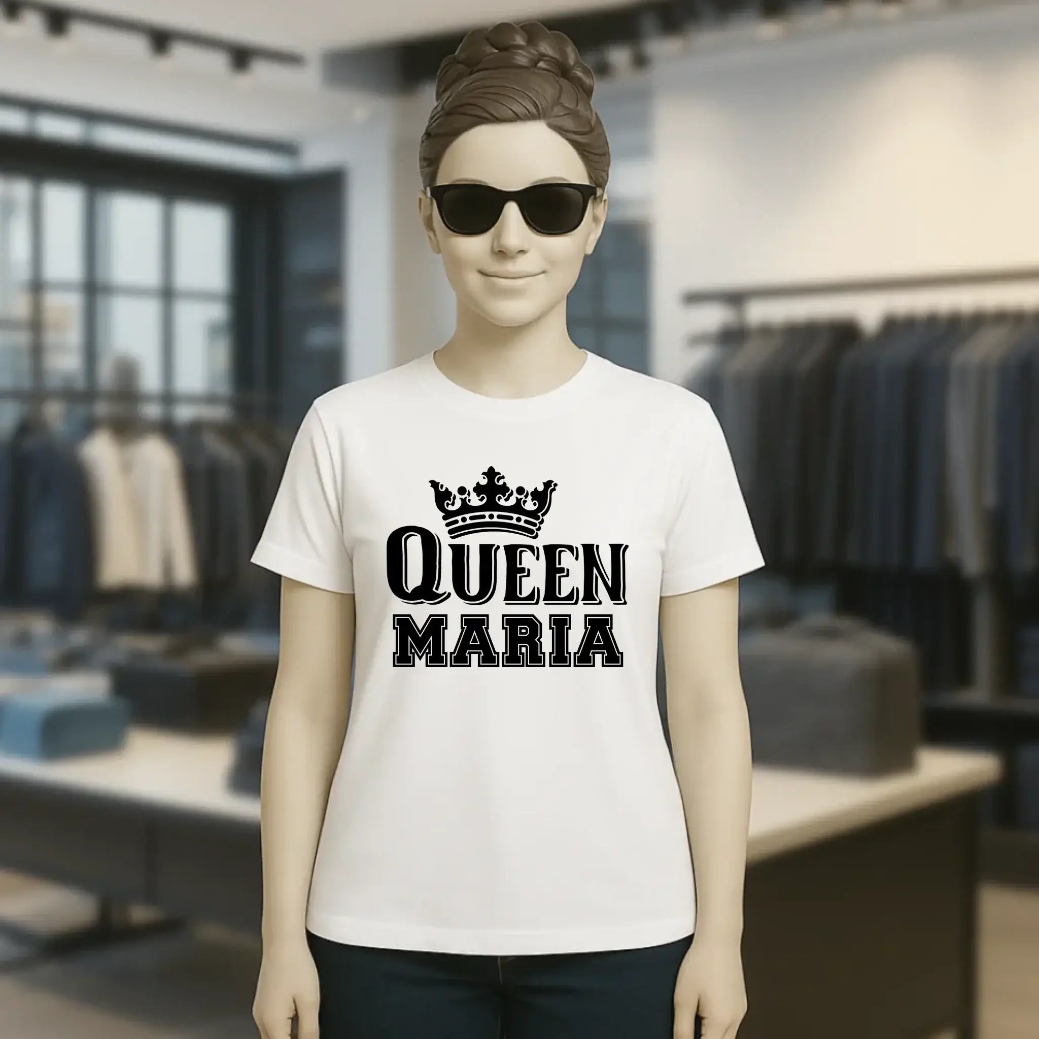 QUEEN + WUNSCHNAME • Ladies Premium T-Shirt XS-2XL aus Bio-Baumwolle für Damen • Exklusivdesign • personalisiert