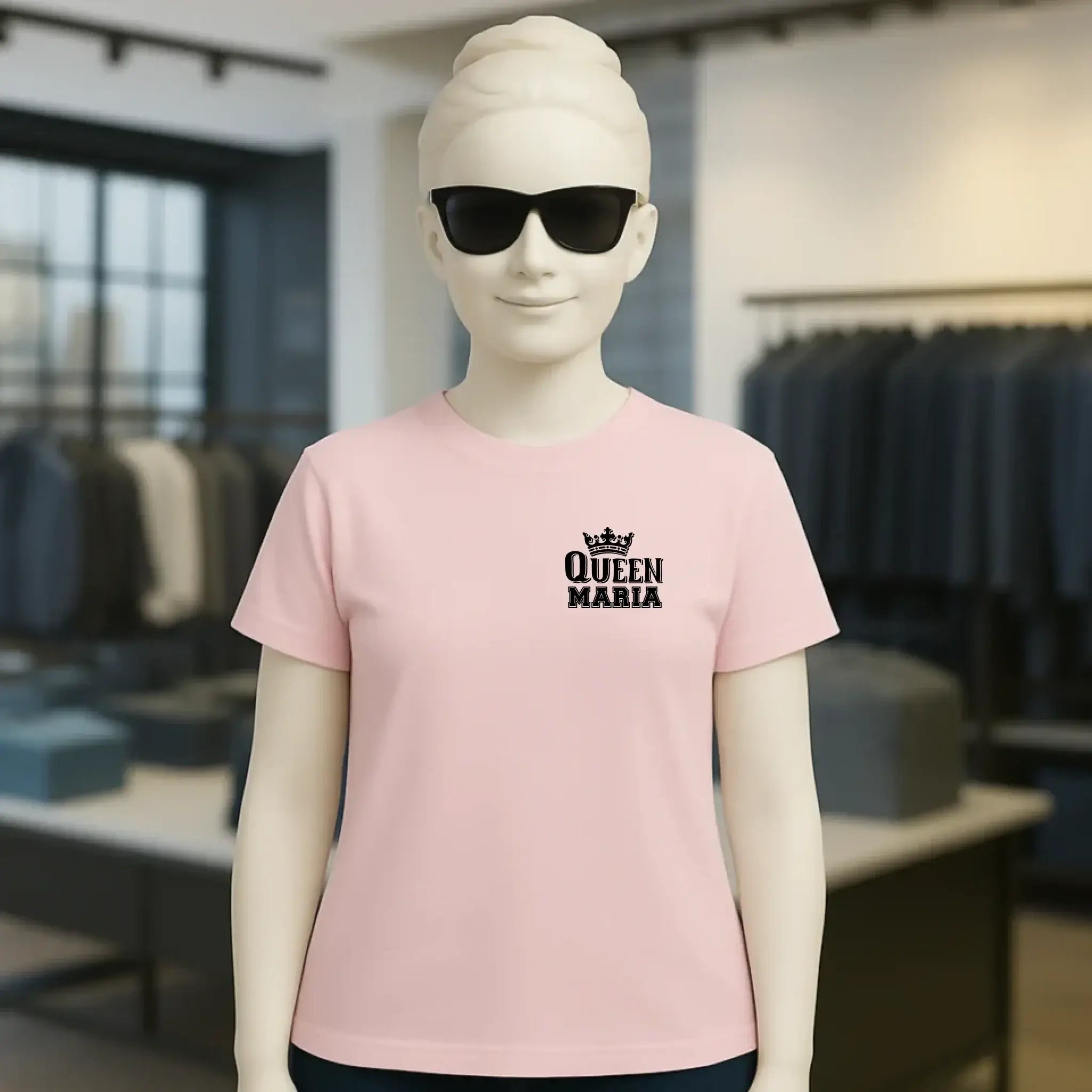 QUEEN + WUNSCHNAME • Ladies Premium T-Shirt XS-2XL aus Bio-Baumwolle für Damen • Exklusivdesign • personalisiert • Brustdruck