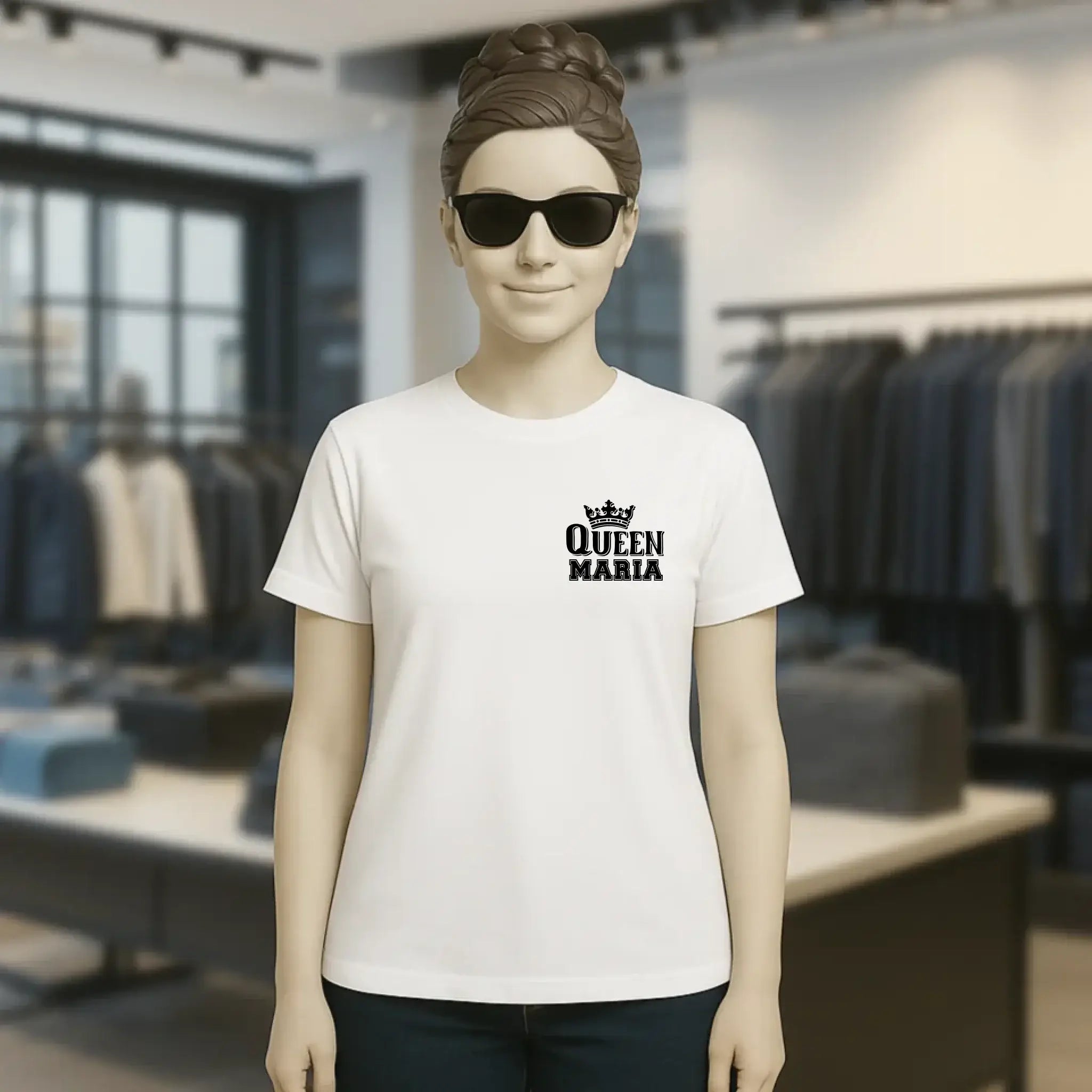 QUEEN + WUNSCHNAME • Ladies Premium T-Shirt XS-2XL aus Bio-Baumwolle für Damen • Exklusivdesign • personalisiert • Brustdruck