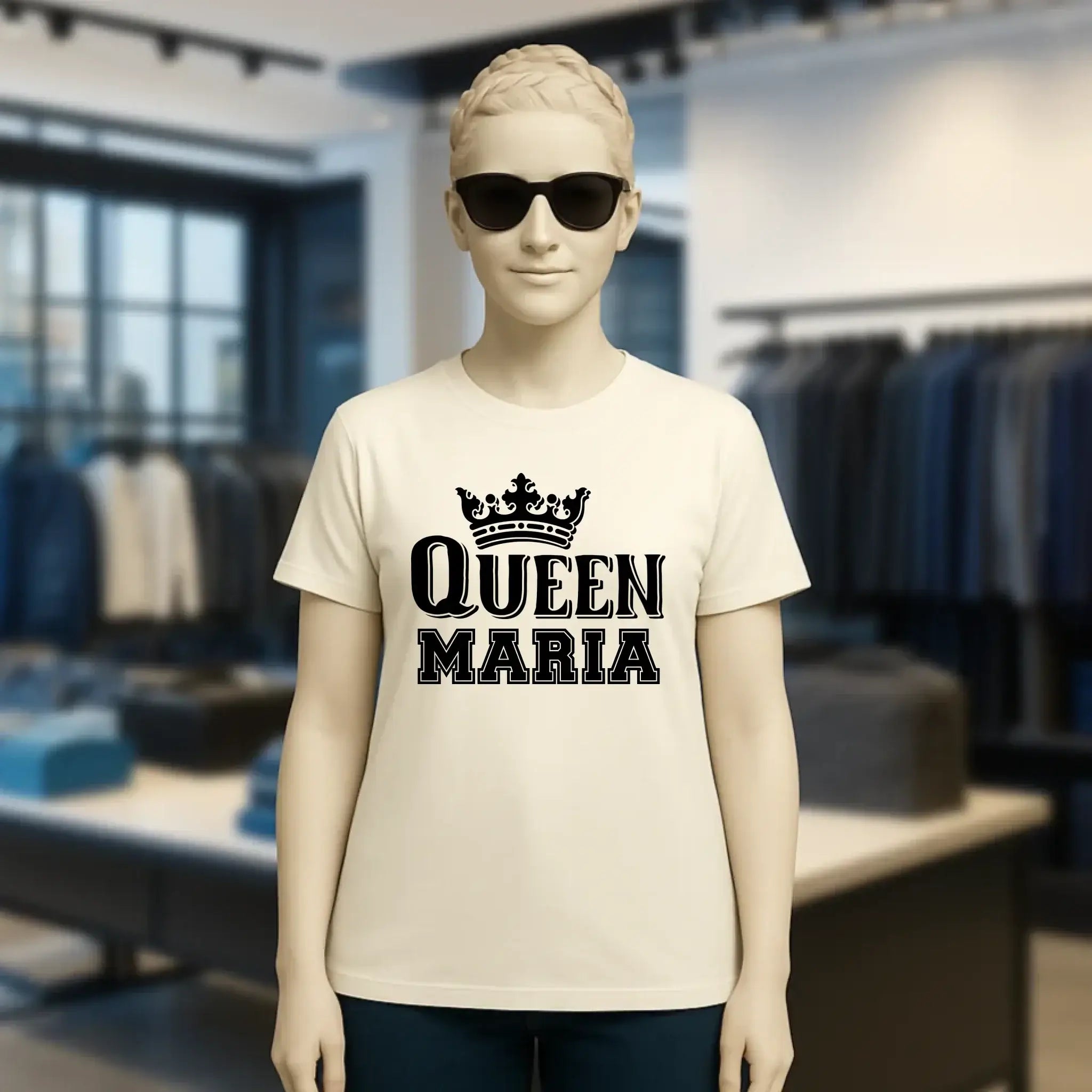 QUEEN + WUNSCHNAME • Ladies Premium T-Shirt XS-2XL aus Bio-Baumwolle für Damen • Exklusivdesign • personalisiert