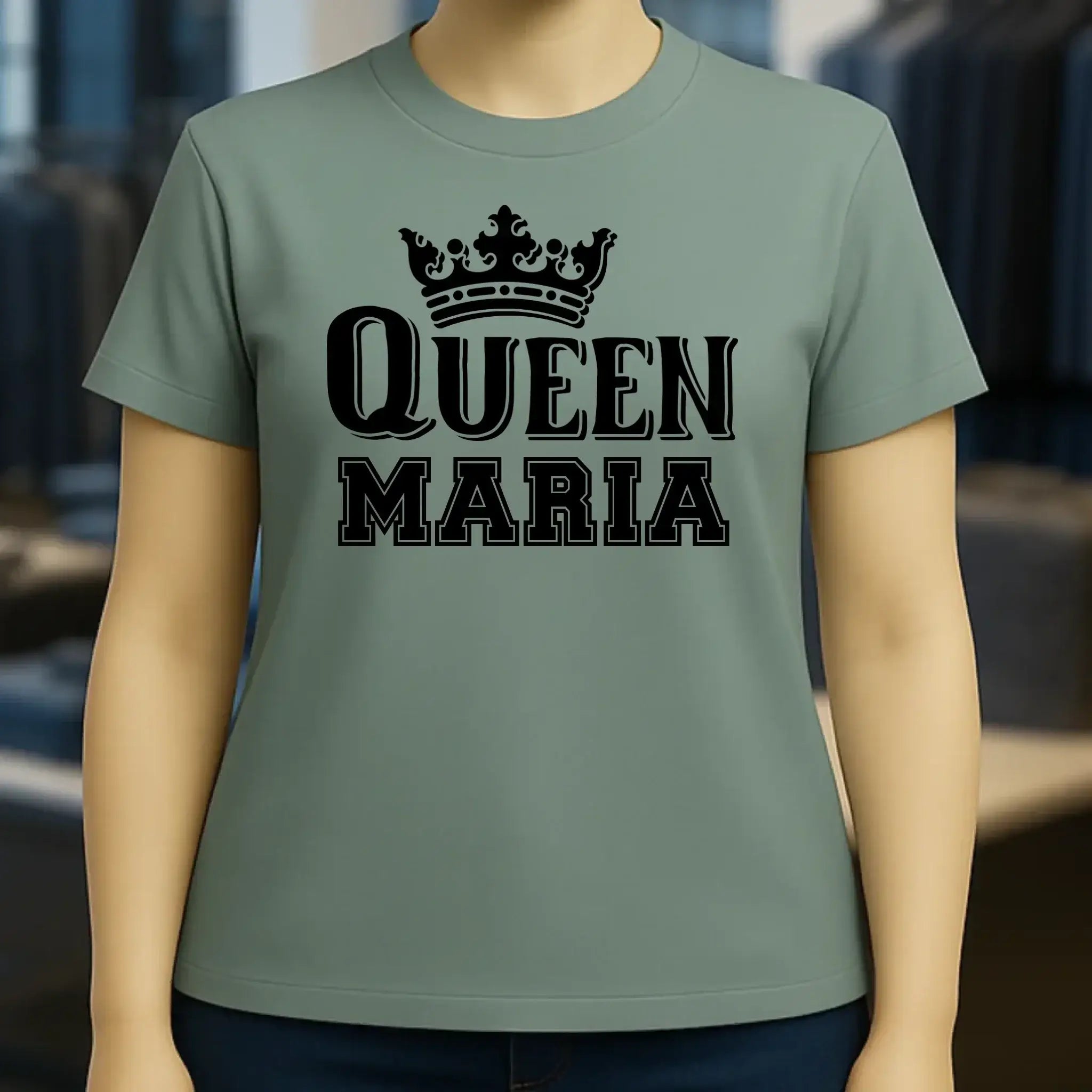 QUEEN + WUNSCHNAME • Ladies Premium T-Shirt XS-2XL aus Bio-Baumwolle für Damen • Exklusivdesign • personalisiert