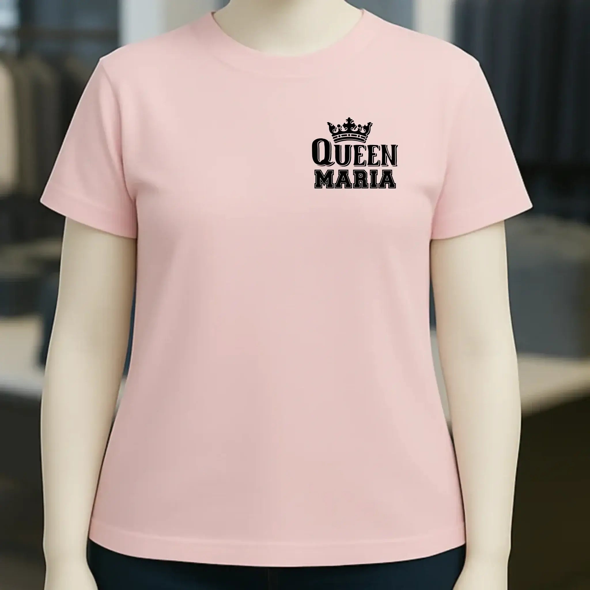 QUEEN + WUNSCHNAME • Ladies Premium T-Shirt XS-2XL aus Bio-Baumwolle für Damen • Exklusivdesign • personalisiert • Brustdruck