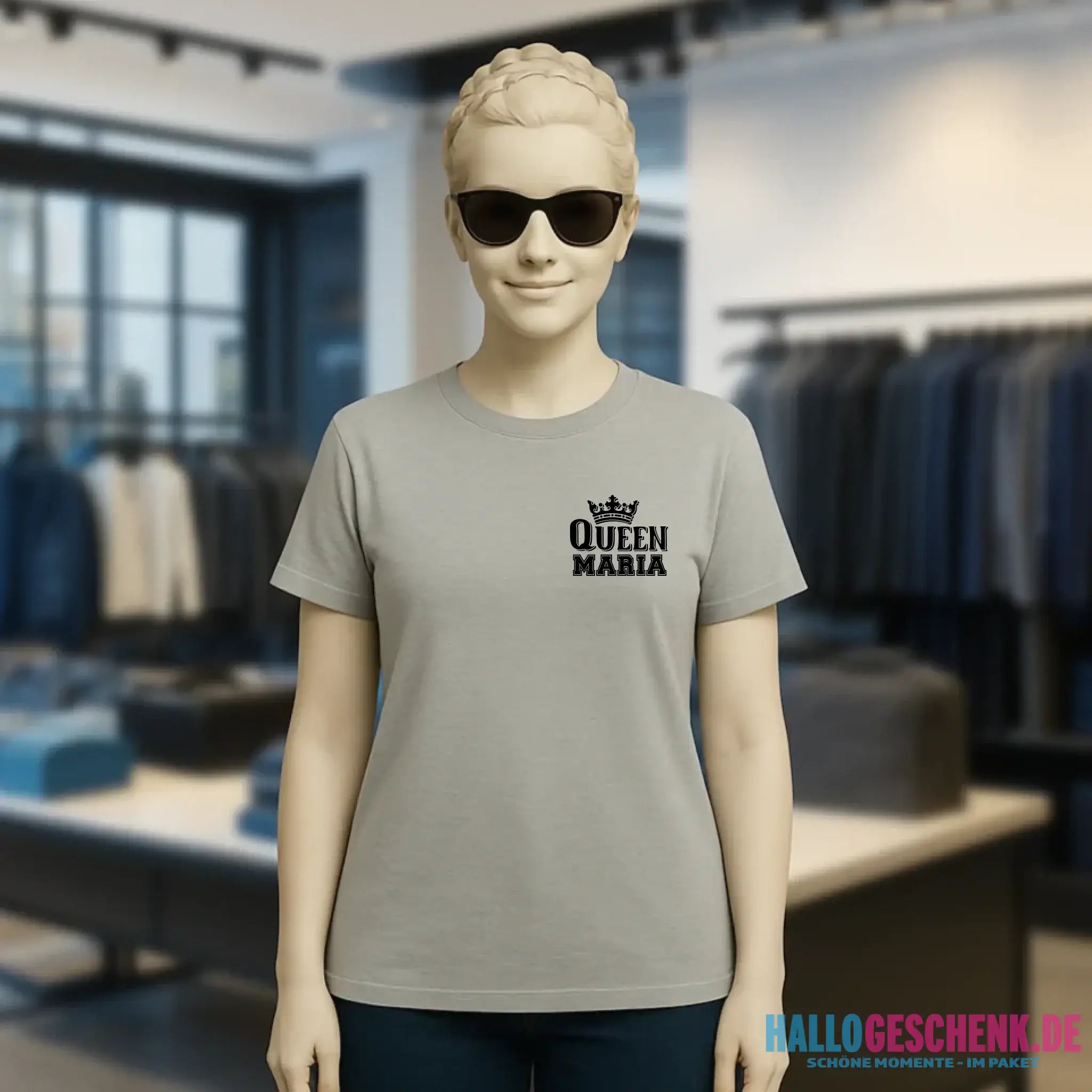 QUEEN + WUNSCHNAME • Ladies Premium T-Shirt XS-2XL aus Bio-Baumwolle für Damen • Exklusivdesign • personalisiert • Brustdruck
