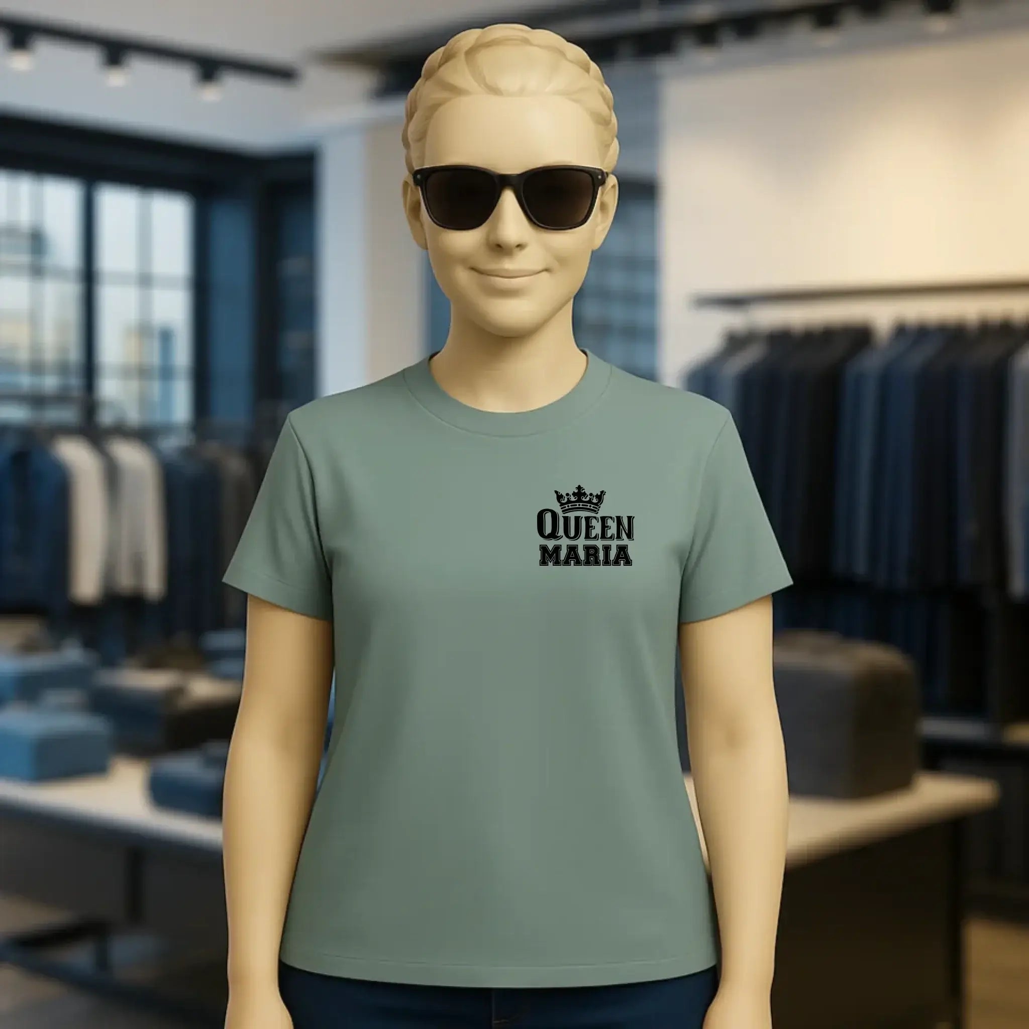 QUEEN + WUNSCHNAME • Ladies Premium T-Shirt XS-2XL aus Bio-Baumwolle für Damen • Exklusivdesign • personalisiert • Brustdruck