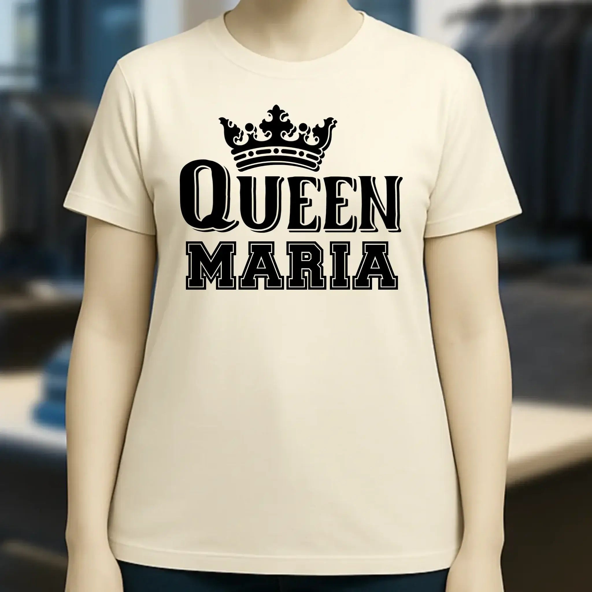 QUEEN + WUNSCHNAME • Ladies Premium T-Shirt XS-2XL aus Bio-Baumwolle für Damen • Exklusivdesign • personalisiert
