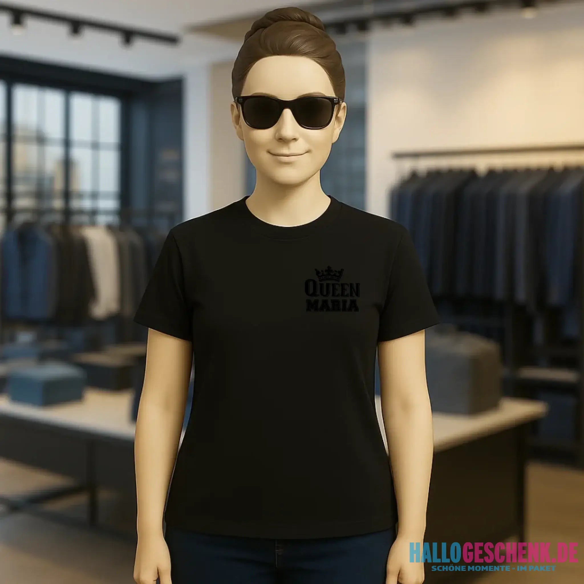 QUEEN + WUNSCHNAME • Ladies Premium T-Shirt XS-2XL aus Bio-Baumwolle für Damen • Exklusivdesign • personalisiert • Brustdruck