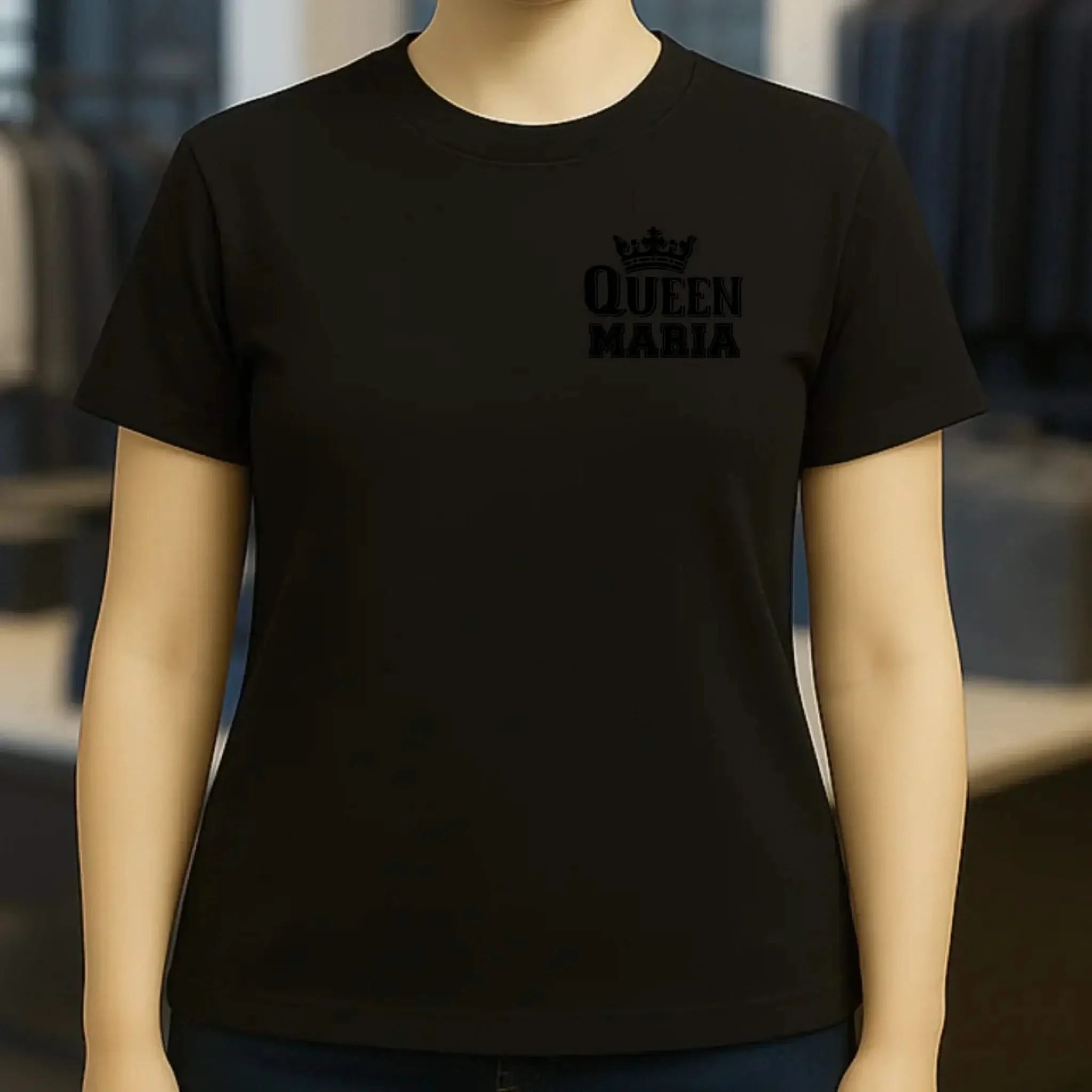 QUEEN + WUNSCHNAME • Ladies Premium T-Shirt XS-2XL aus Bio-Baumwolle für Damen • Exklusivdesign • personalisiert • Brustdruck