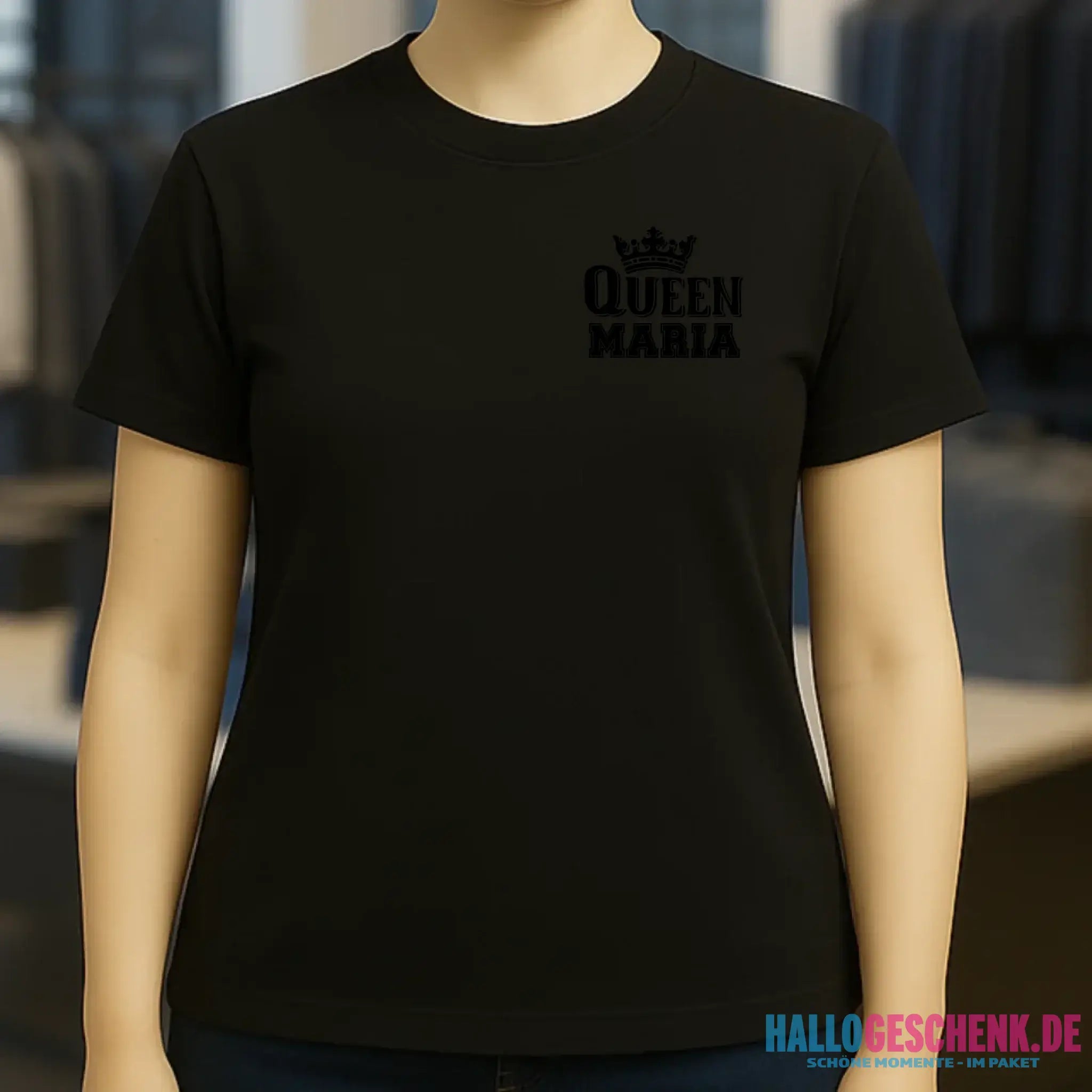 QUEEN + WUNSCHNAME • Ladies Premium T-Shirt XS-2XL aus Bio-Baumwolle für Damen • Exklusivdesign • personalisiert • Brustdruck
