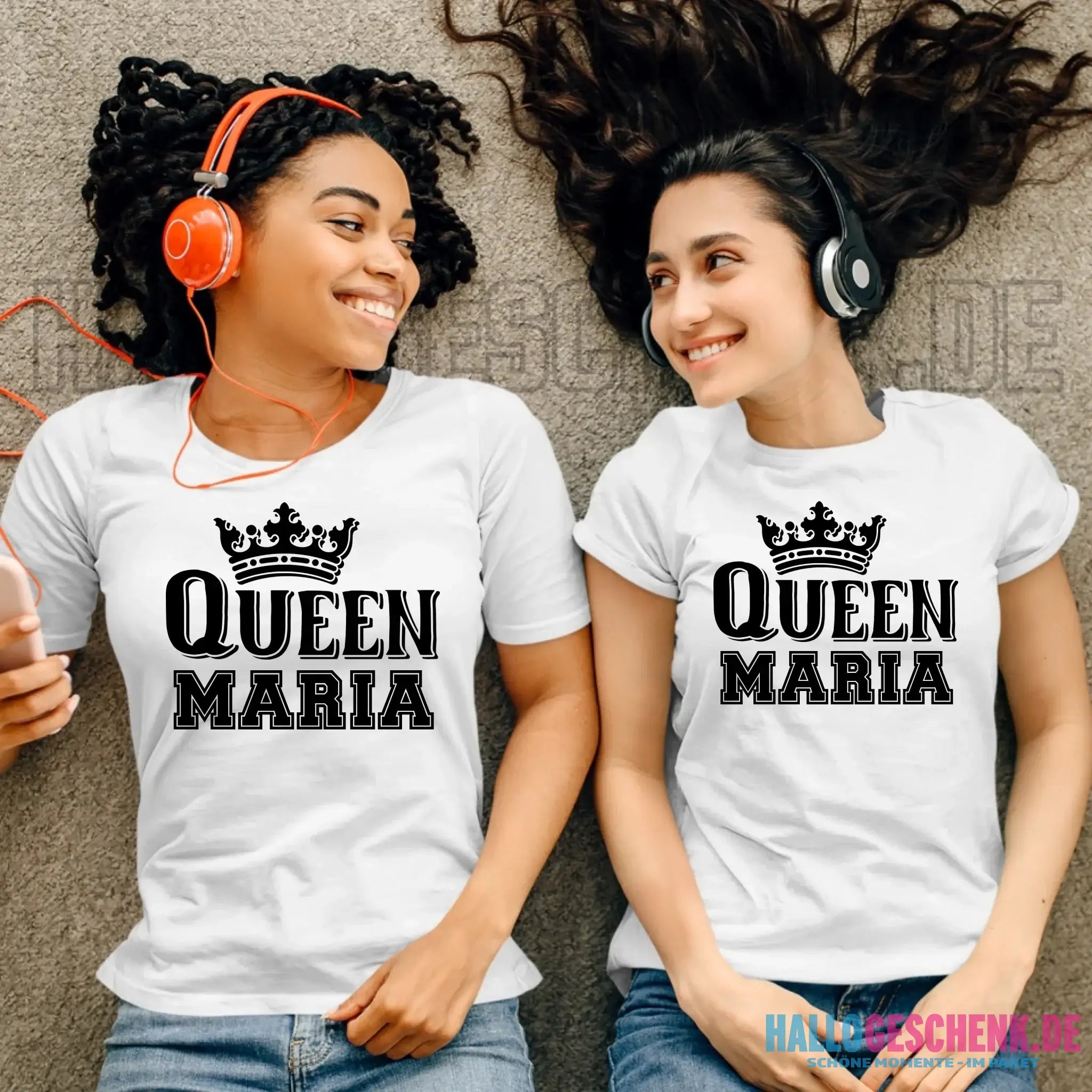 QUEEN + WUNSCHNAME • Ladies Premium T-Shirt XS-2XL aus Bio-Baumwolle für Damen • Exklusivdesign • personalisiert