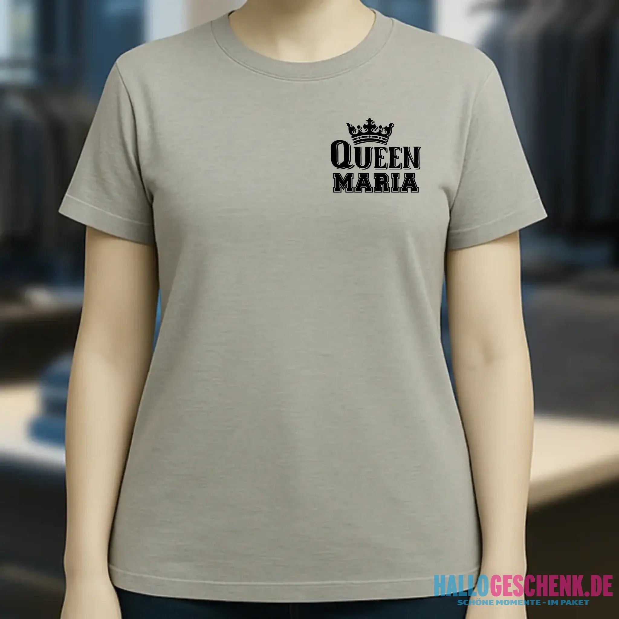 QUEEN + WUNSCHNAME • Ladies Premium T-Shirt XS-2XL aus Bio-Baumwolle für Damen • Exklusivdesign • personalisiert • Brustdruck