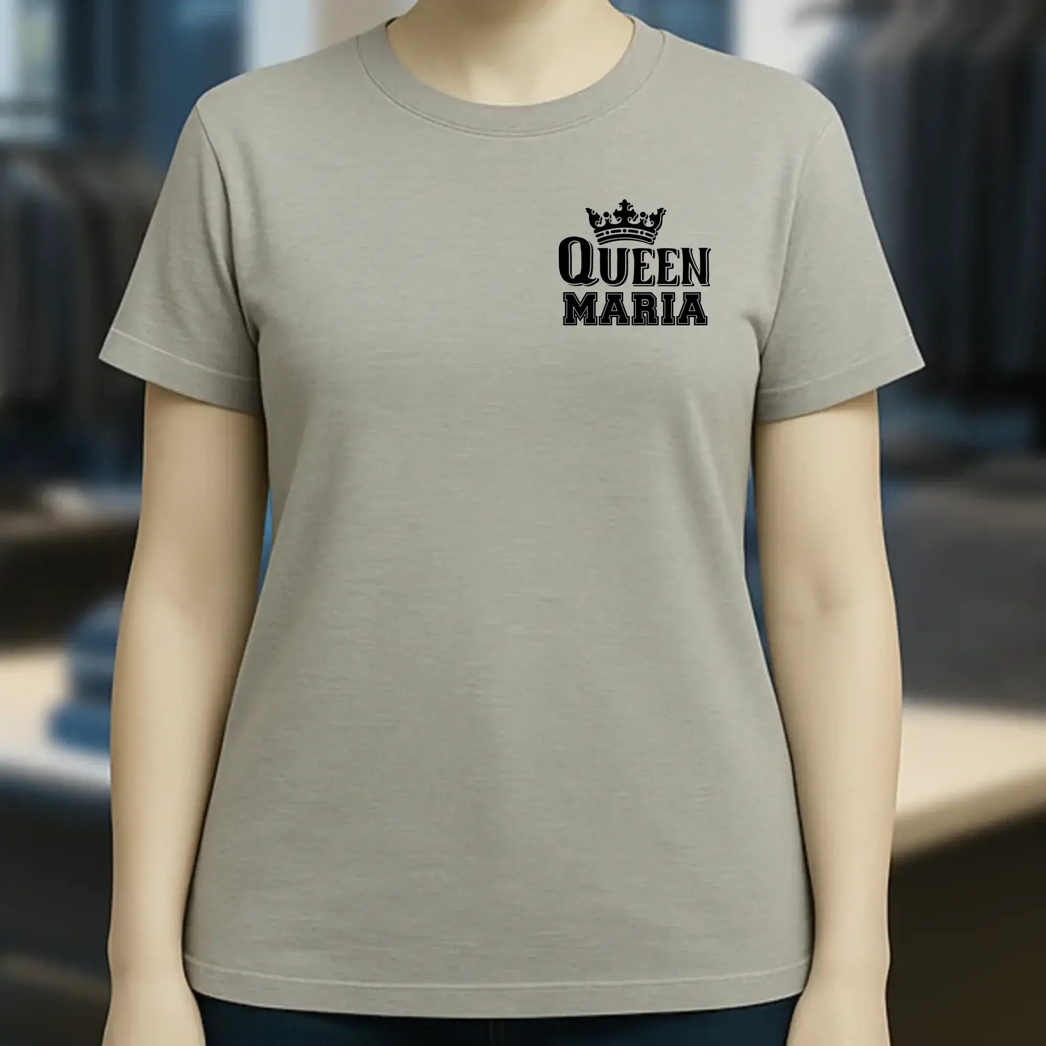 QUEEN + WUNSCHNAME • Ladies Premium T-Shirt XS-2XL aus Bio-Baumwolle für Damen • Exklusivdesign • personalisiert • Brustdruck