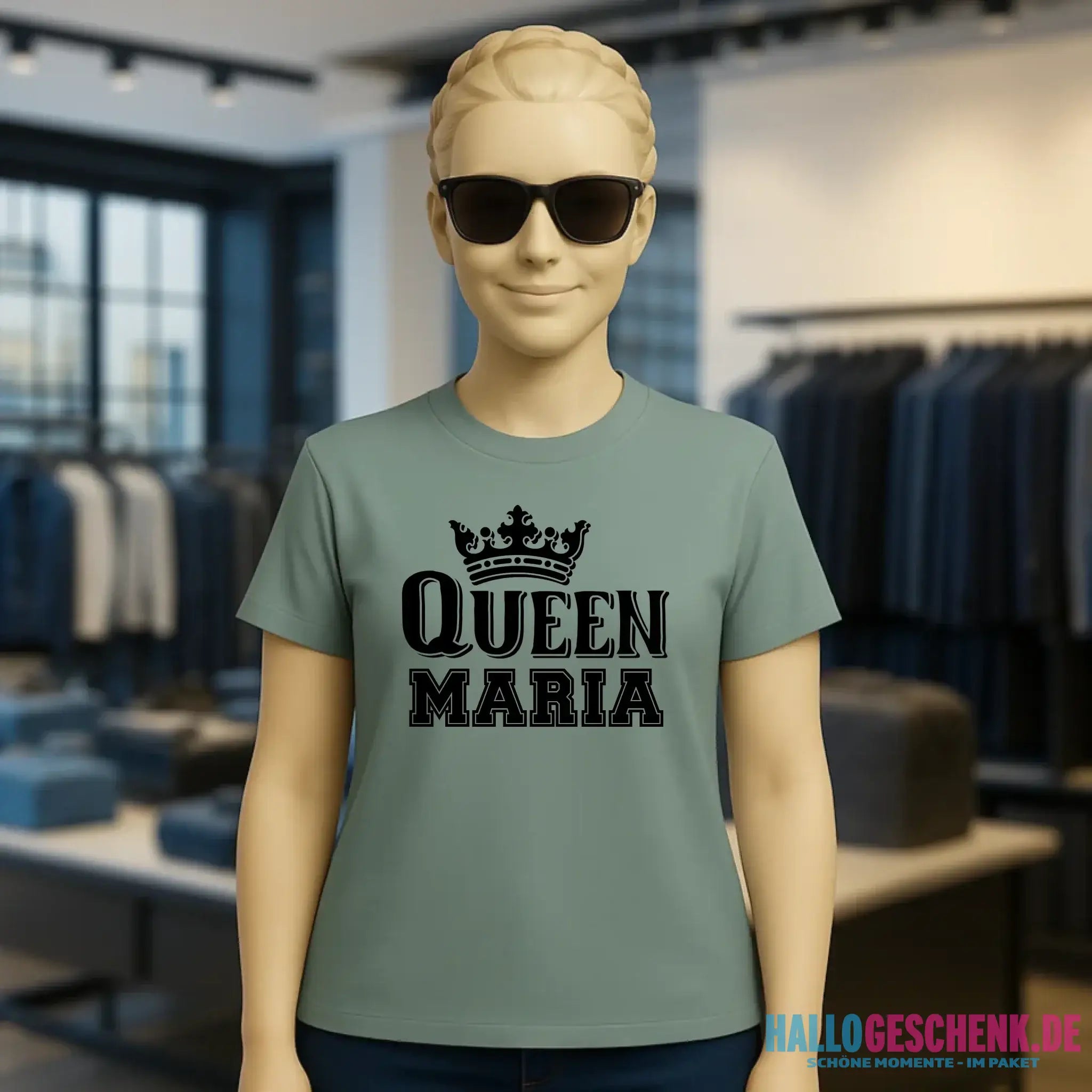 QUEEN + WUNSCHNAME • Ladies Premium T-Shirt XS-2XL aus Bio-Baumwolle für Damen • Exklusivdesign • personalisiert